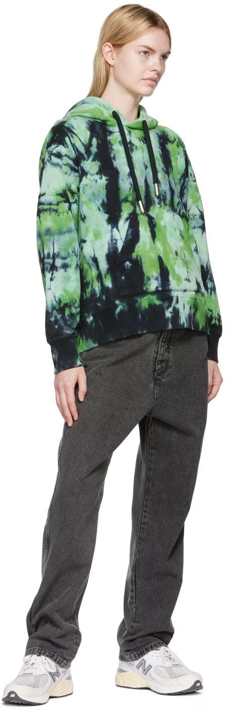 AMI USD410 AMI PARIS GREEN TIE-DYE COTTON HOODIE Size M / US 6-8 / IT 42-44 - 10 Thumbnail