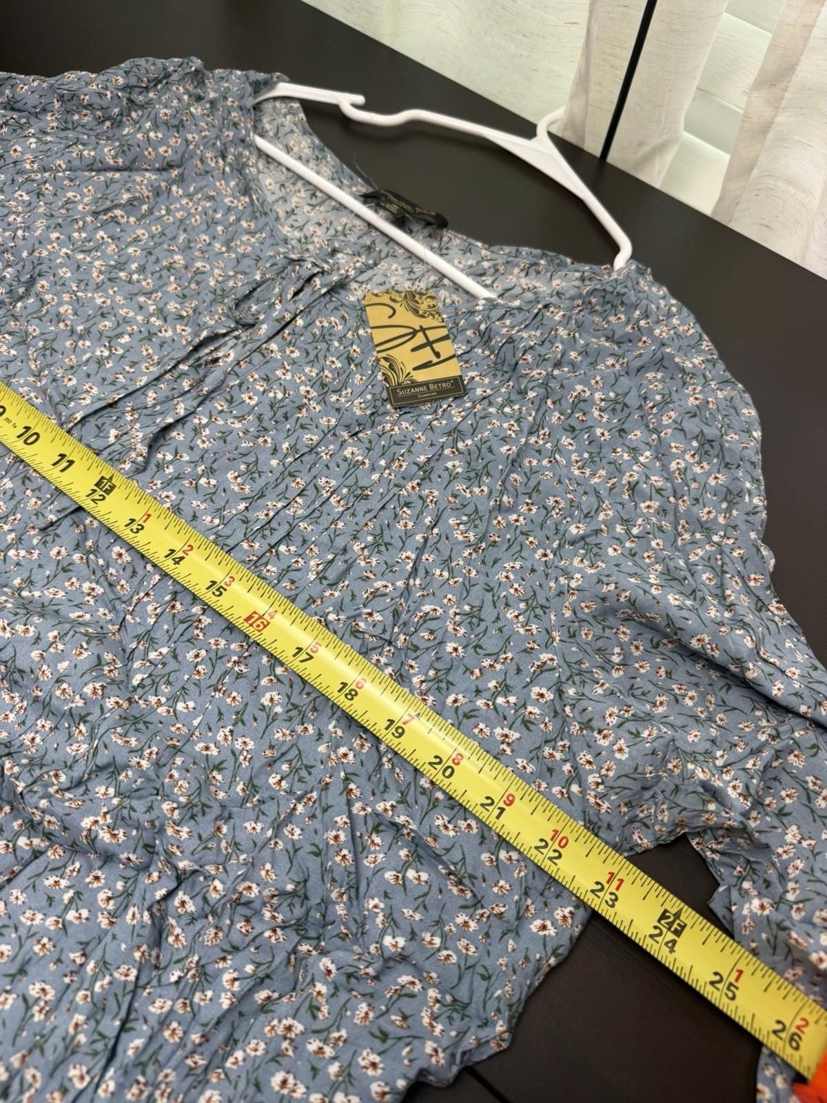 Other Suzanne Betro 3X Ditsy Floral Boho Blouse Long Size 3XL / US 20-22 - 5 Thumbnail