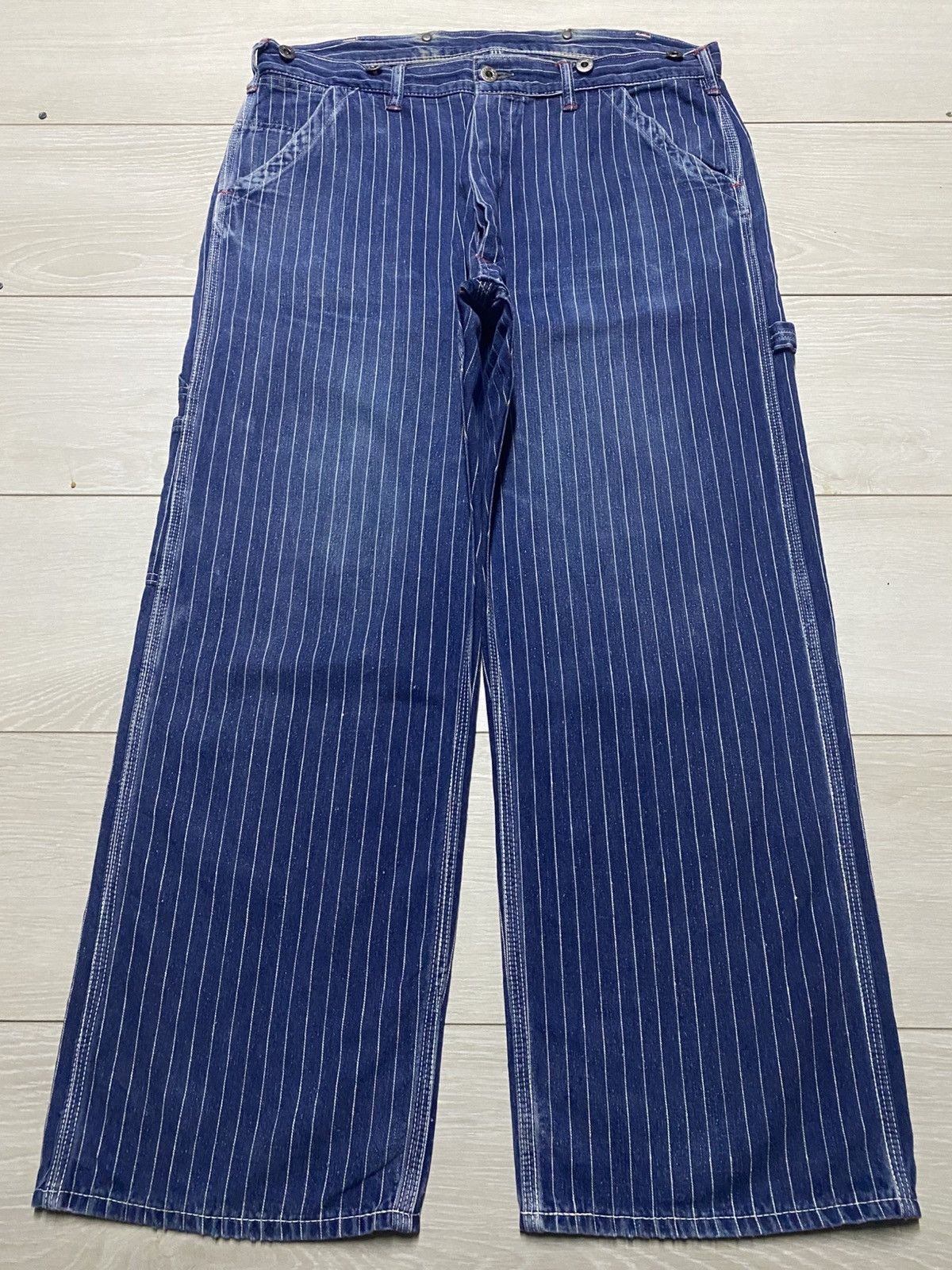 Warehouse & Co. Warehouse &Co Sanforized Hickory Carpenter Buckle Back Baggy Size US 35 - 1 Thumbnail