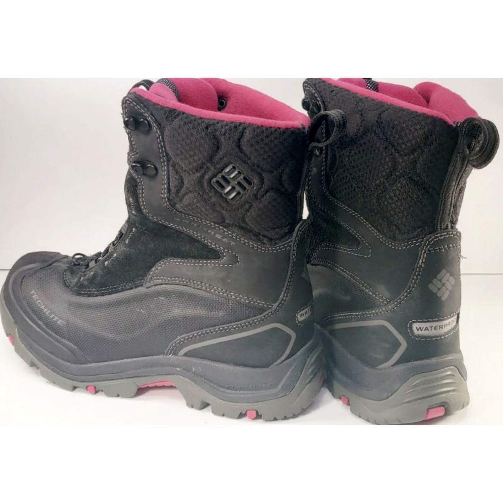 Vintage Columbia Bugaboot Plus Omni Heat Boots Women's 7M Black Pink BL 1490-010 Snow Boot Winter Waterproof 200G Leather Textile Omni Heat VINTAGE? Size US 6 / IT 36 - 5 Thumbnail