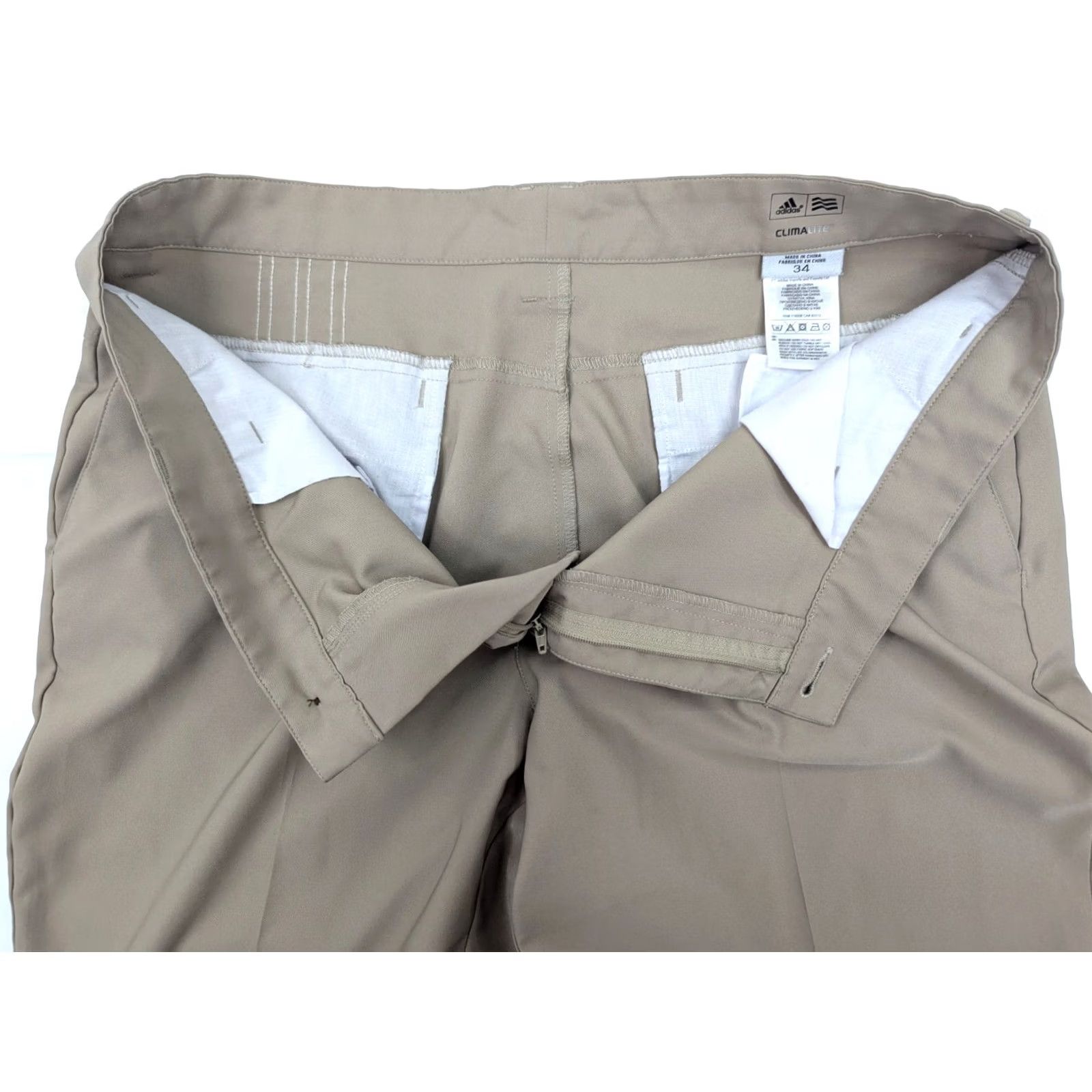 Adidas Adidas Climalite Golf Performance Pants Men 35 Beige Straight EUC - Chino, Regular, 35x31, Flat Front, Beiga Size US 35 - 6 Thumbnail