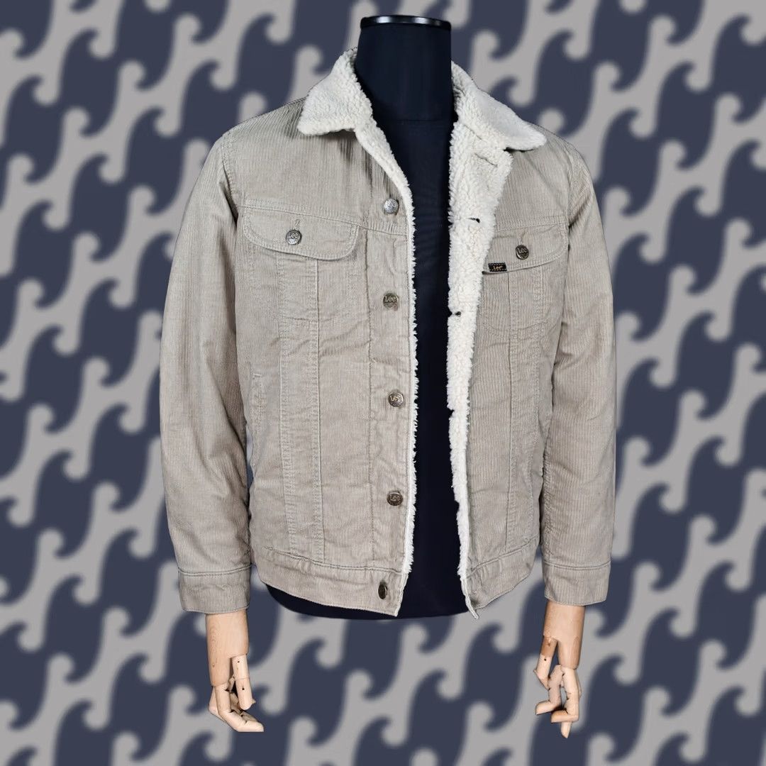 Lee Lee Storm Rider Jacket Mens S Corduroy Sherpa Beige 100% Cotton LEE Storm Rider Casual Coat Size US S / EU 44-46 / 1 - 1 Thumbnail