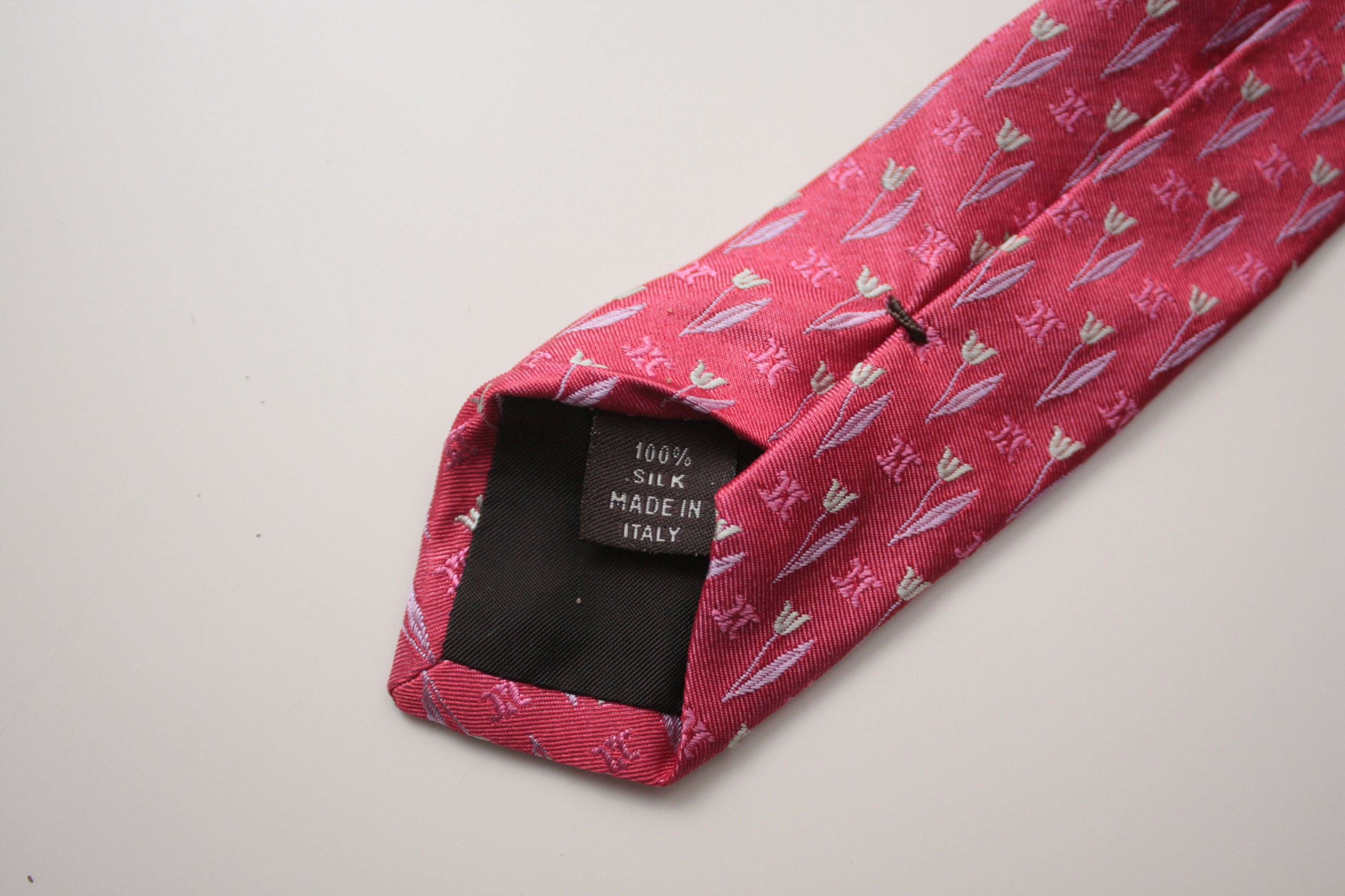 Celine Celine Red Silk Tie Made In Italy Size ONE SIZE - 4 Thumbnail