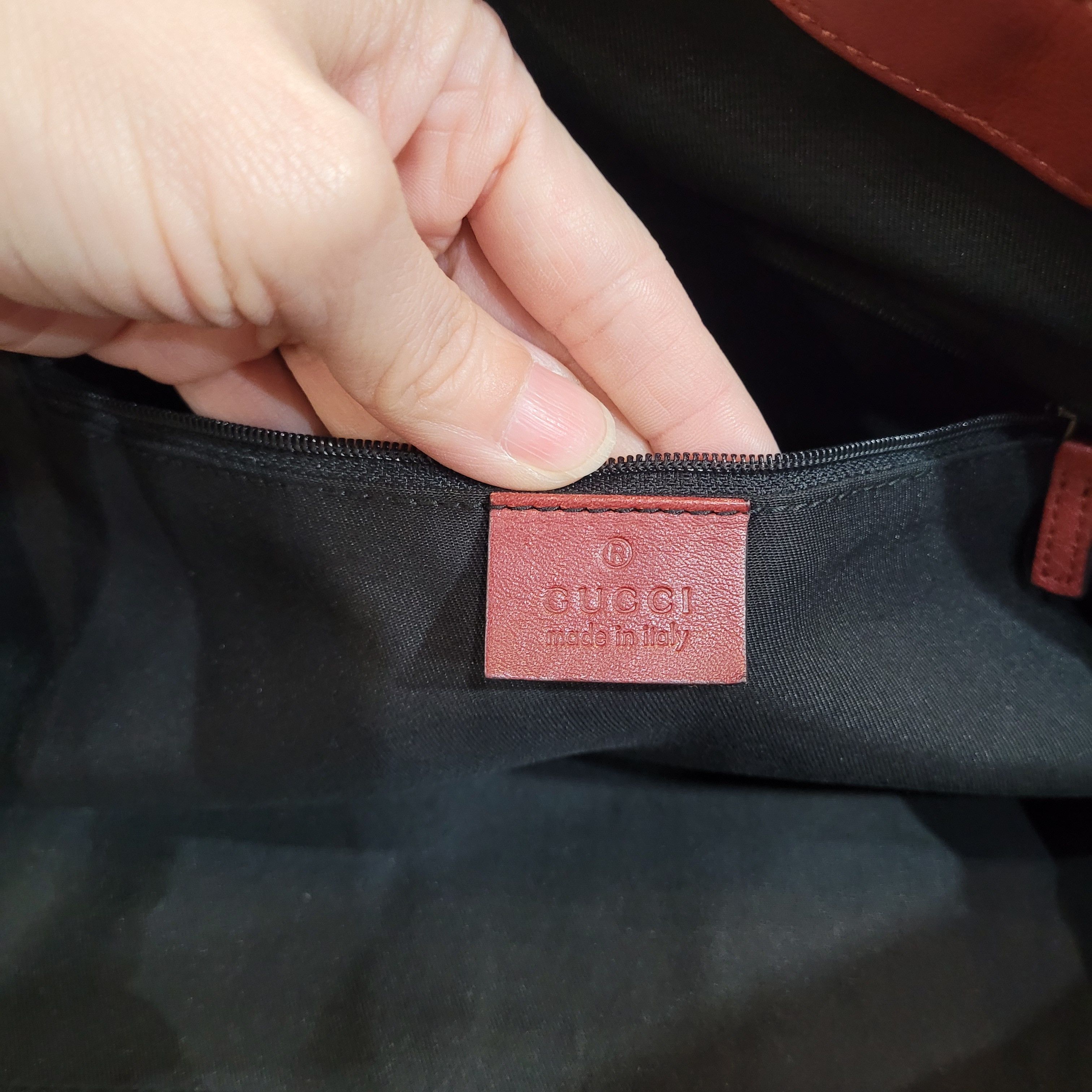 Gucci Gucci Beige/ Red GG Canvas Leather Medium Sukey Bag Size ONE SIZE - 6 Thumbnail