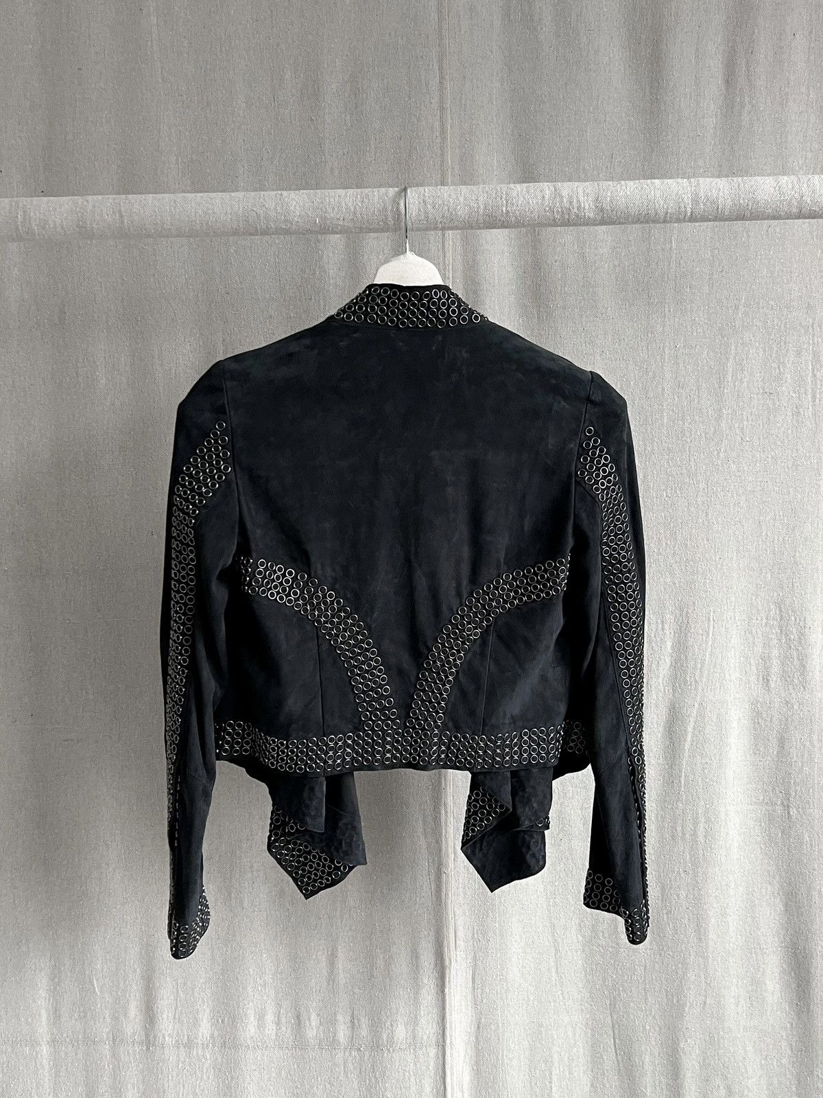Roberto Cavalli AWO9 Runway Draped Suede Studded Leather Jacket Size M / US 6-8 / IT 42-44 - 8 Thumbnail