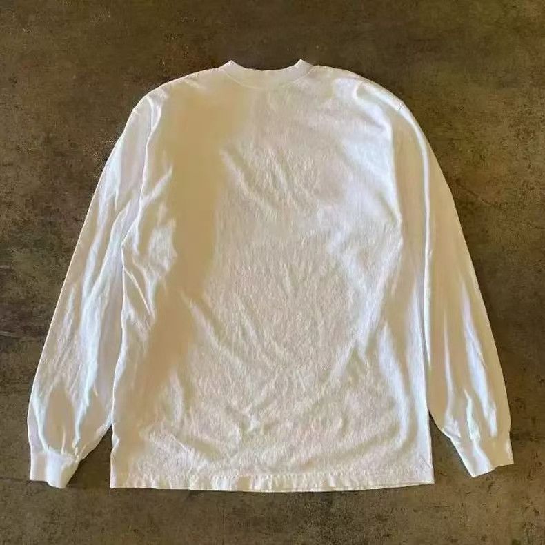 Vintage White retro cartoon duck print long-sleeved T-shirt y2k Size US M / EU 48-50 / 2 - 2 Thumbnail