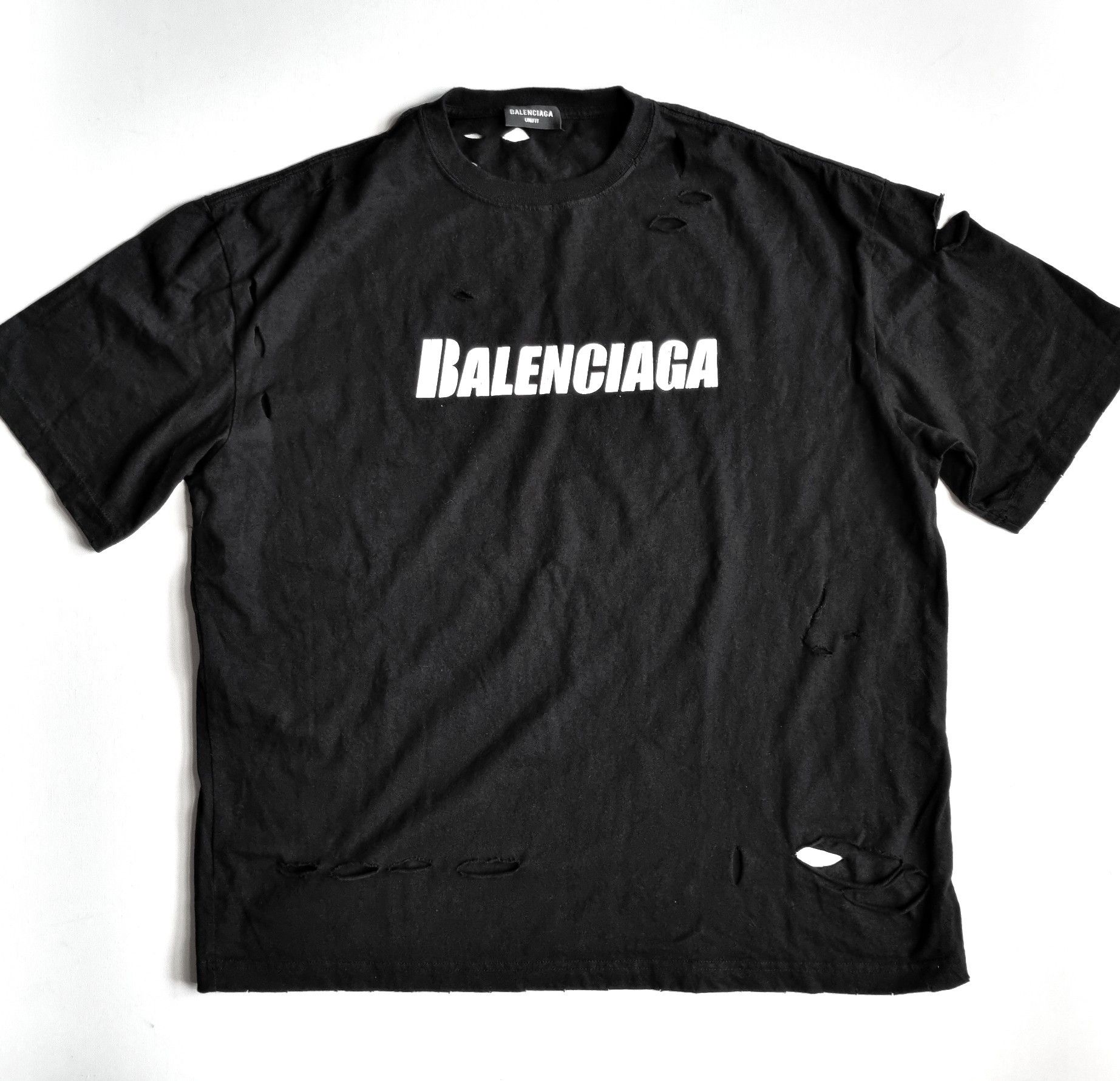 Balenciaga SS21 Alphabet Printing Pattern Hole T- Shirt