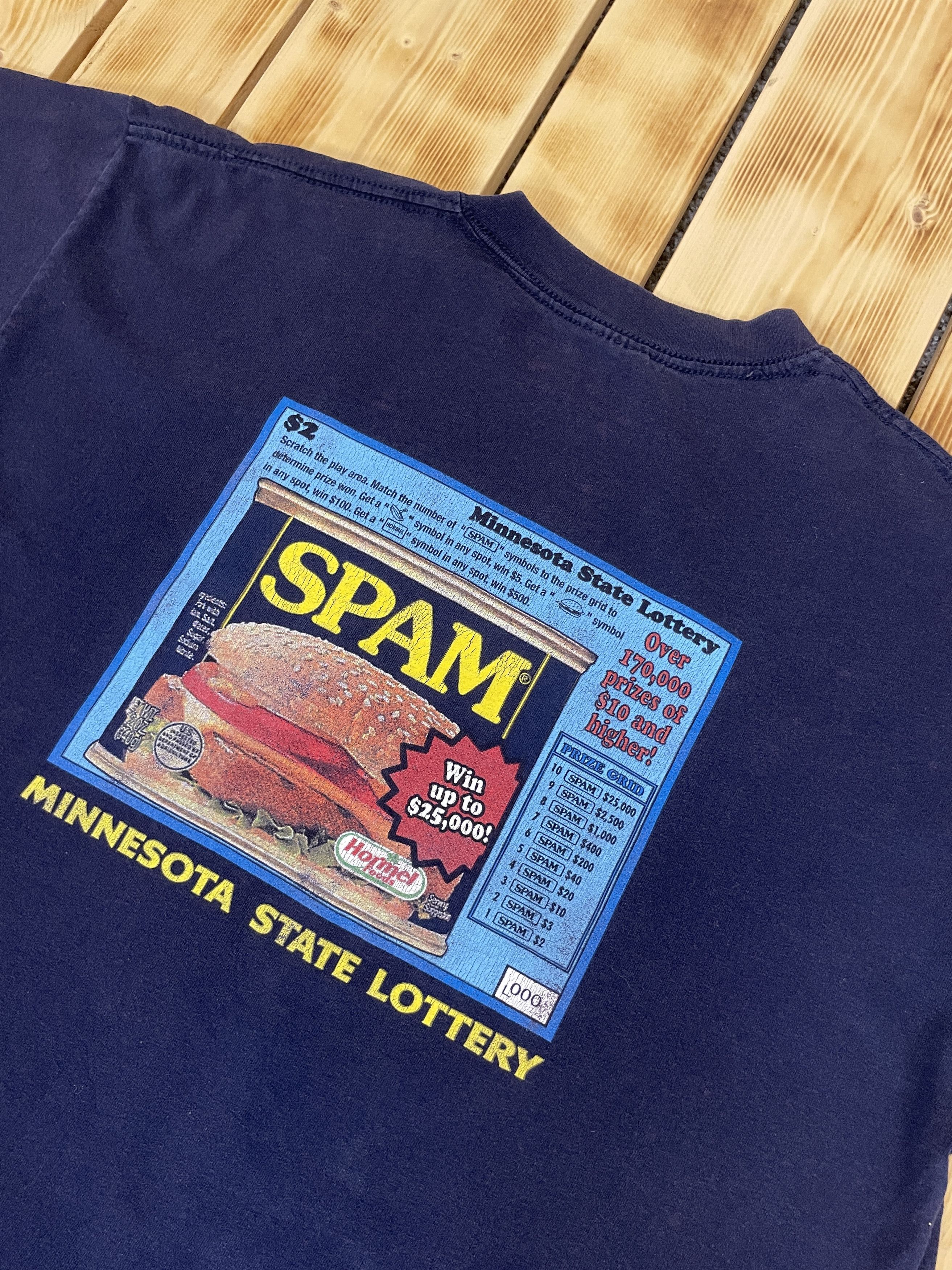 Gildan Vintage Spam T-Shirt Minnesota State Lottery Promo Size US XL / EU 56 / 4 - 9 Thumbnail