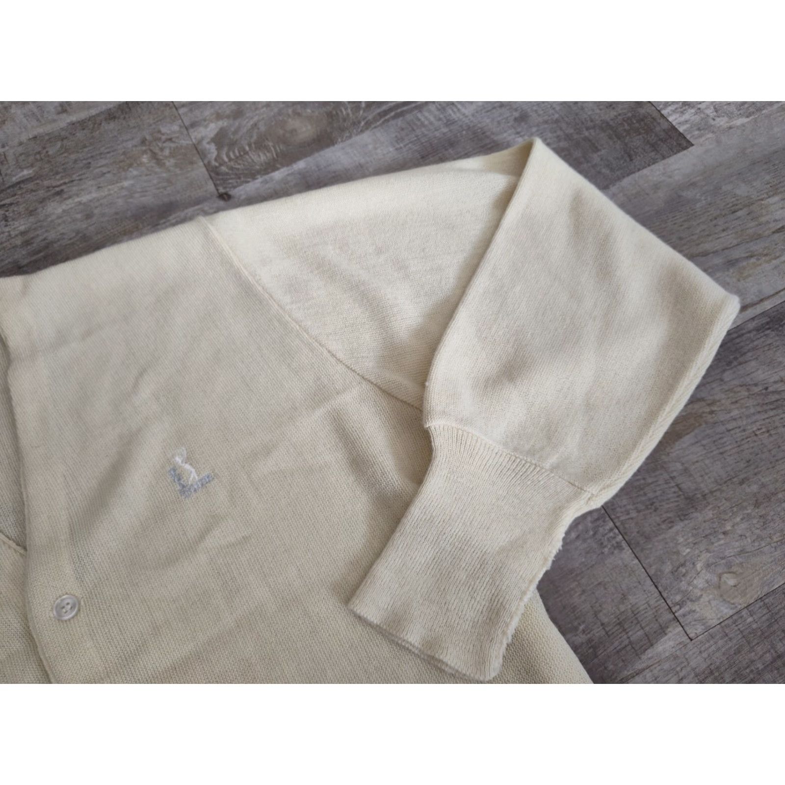 PGA Tour VINTAGE PGA TOUR Men's Sweater Cardigan L Ivory Knit Button Up 80s 90s USA Made Size US L / EU 52-54 / 3 - 4 Thumbnail