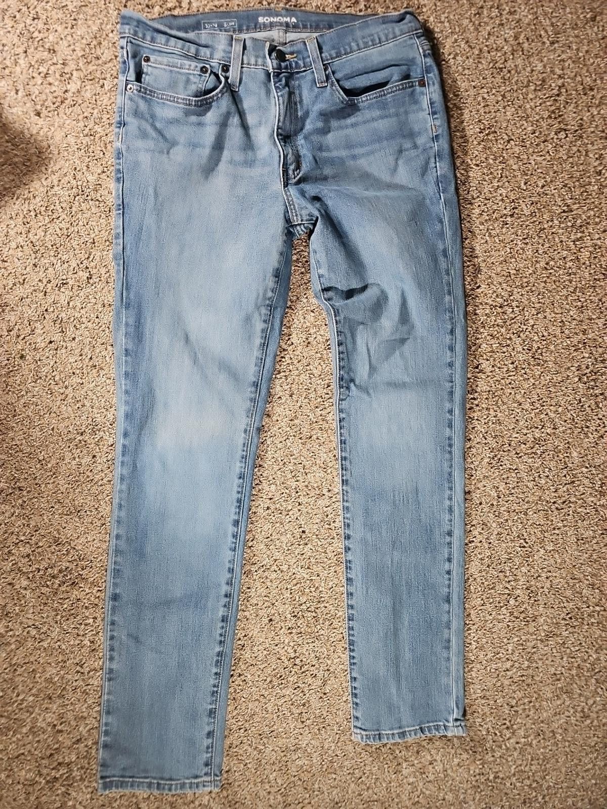 Sonoma Sonoma 33x33(tag 33x34) Slim Fit Straight Jeans Size US 33 - 1 Thumbnail
