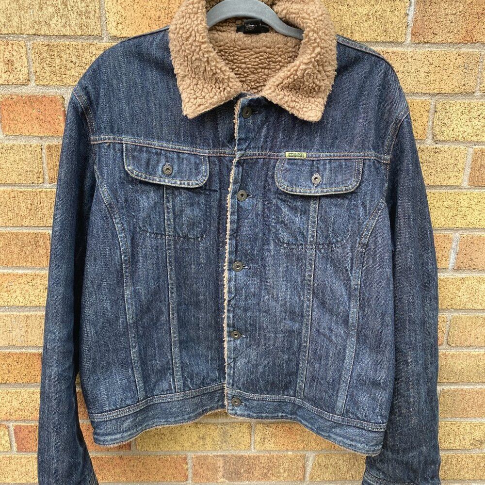 Diesel Vintage 2002 Diesel Gregg Fur Sherpa Jacket XL Blue Size US XL / EU 56 / 4 - 5 Thumbnail