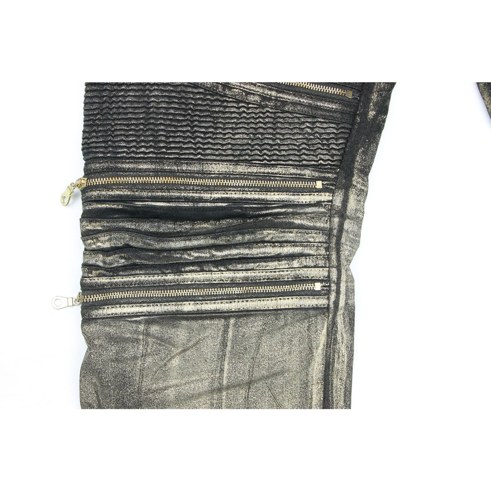 Robins Jeans Robin's Jeans The Show Gold Metallic Biker Motorcycle Pants Size US 41 - 3 Thumbnail