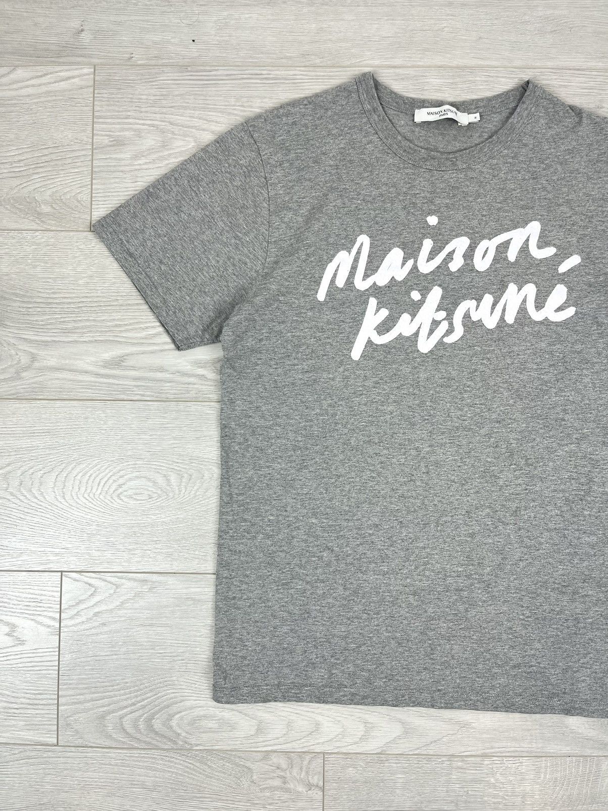 Maison Kitsune Maison Kitsune Grey Cotton Logo T Shirt Size US M / EU 48-50 / 2 - 3 Thumbnail