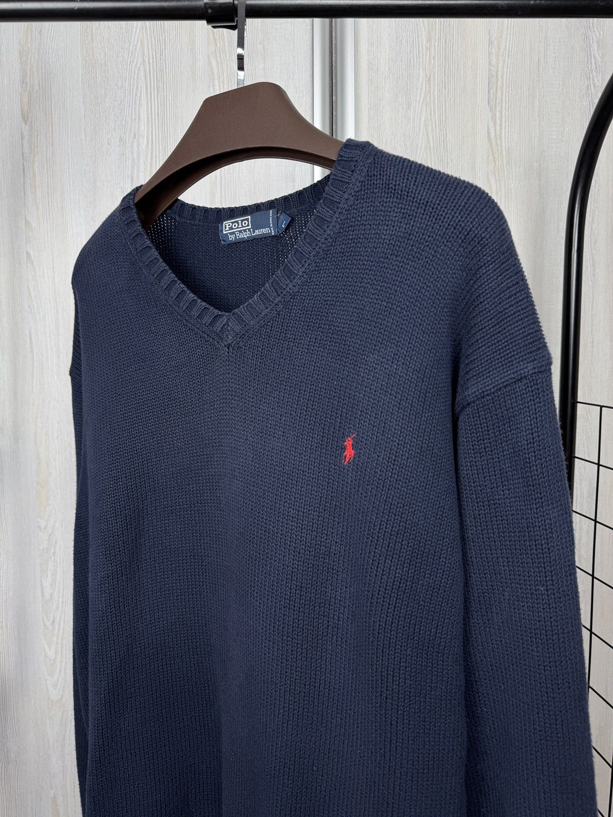 Polo Ralph Lauren Polo Ralph Lauren vintage blue knitted sweater Hong Kong Size US L / EU 52-54 / 3 - 4 Thumbnail