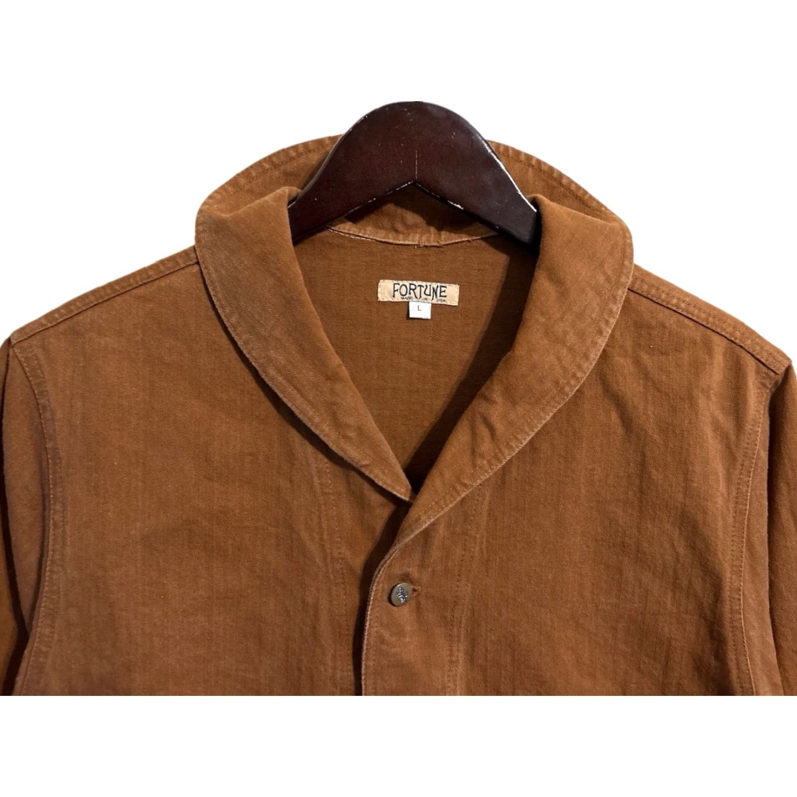 Vintage fortune medium weight jacket mens size large made in USA brown tobacco USA work button up coat Size US L / EU 52-54 / 3 - 2 Thumbnail