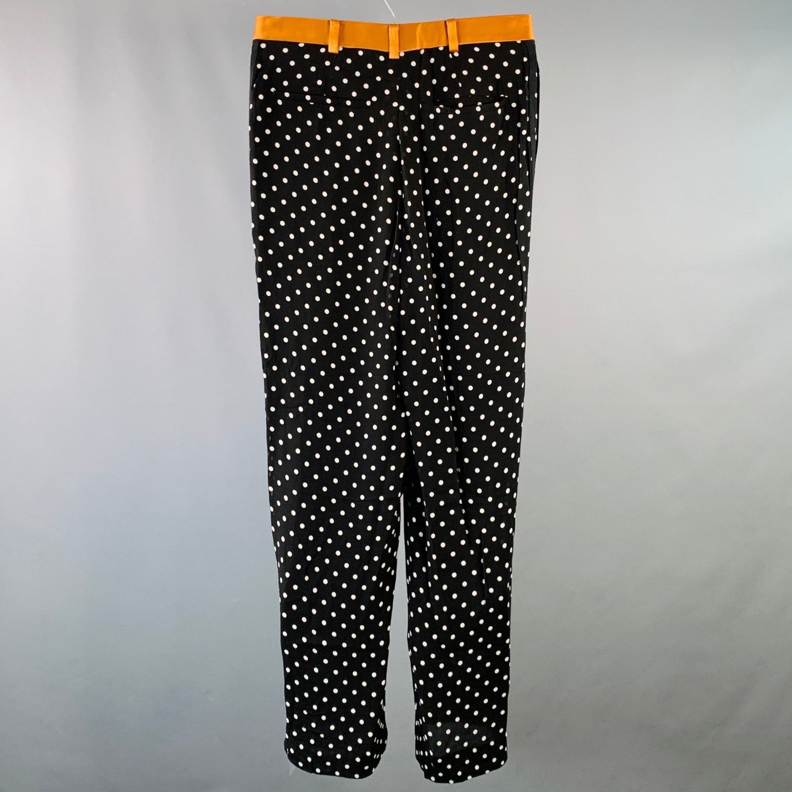 Haider Ackermann Size 30 Black White Polka Dot Viscose Silk Casual Pants Size US 30 / EU 46 - 3 Thumbnail