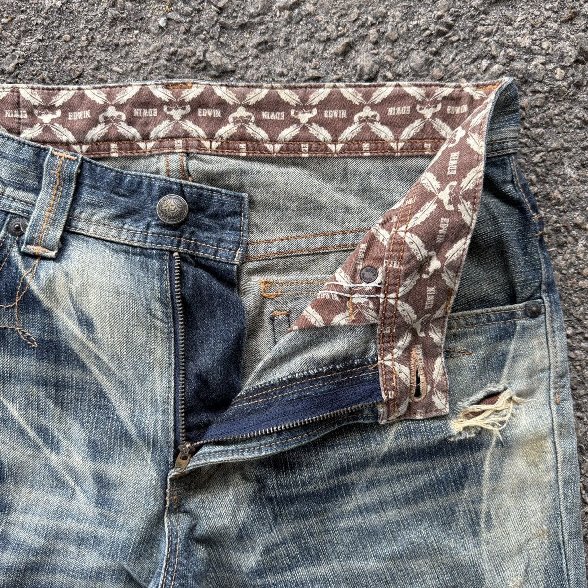 Edwin Vintage Edwin Flare distressed jeans denim pants Size US 36 / EU 52 - 10 Thumbnail