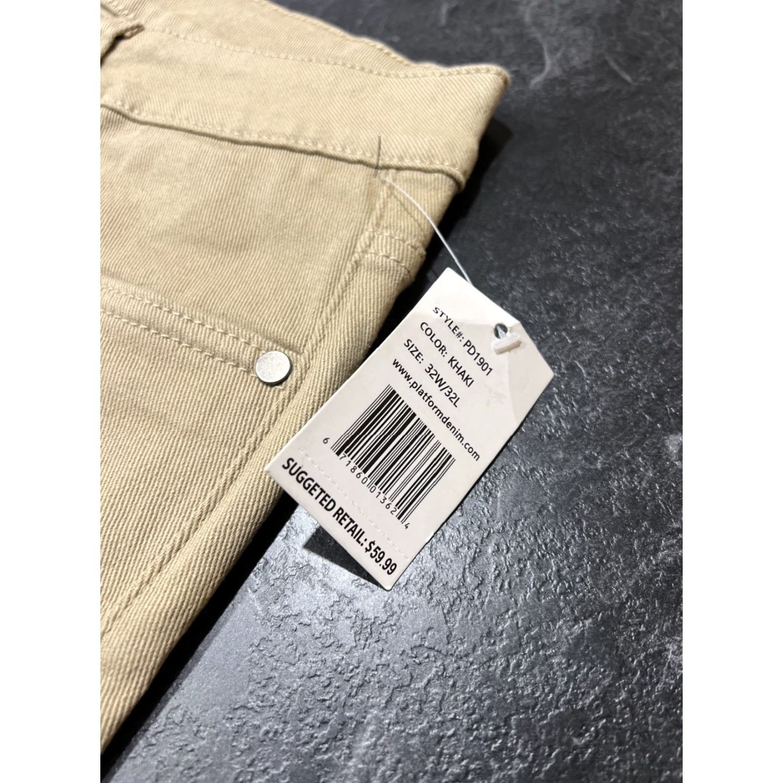Denime Platform 100 Women Jeans Slim Stretch Denim Khaki 32x32 Pants Size 24" / US 00 / IT 34 - 2 Thumbnail
