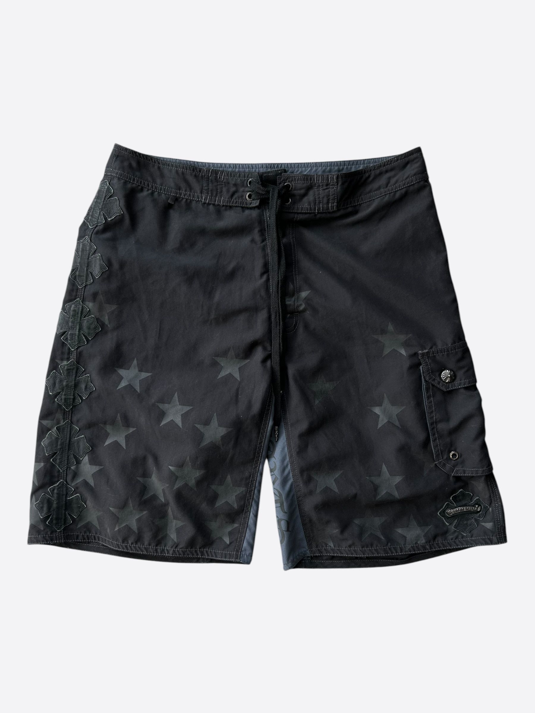 Chrome Hearts Chrome Hearts Black Star Cross Patch Swimshorts Size US 34 / EU 50 - 1 Thumbnail