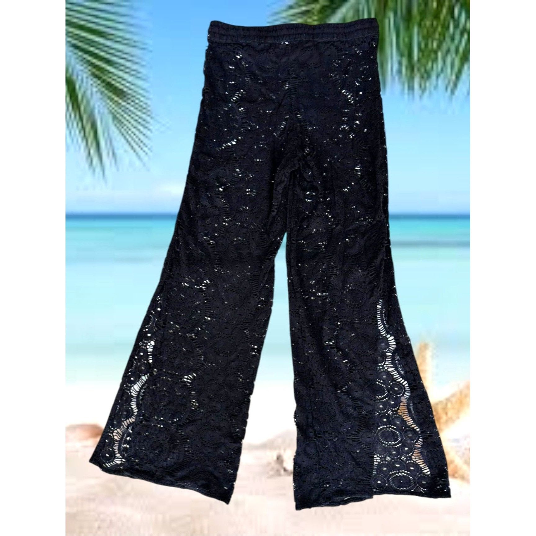 Other Guria Beachwear Black Lattice Pants Swimsuit Coverup Medium? Size 33" - 4 Thumbnail