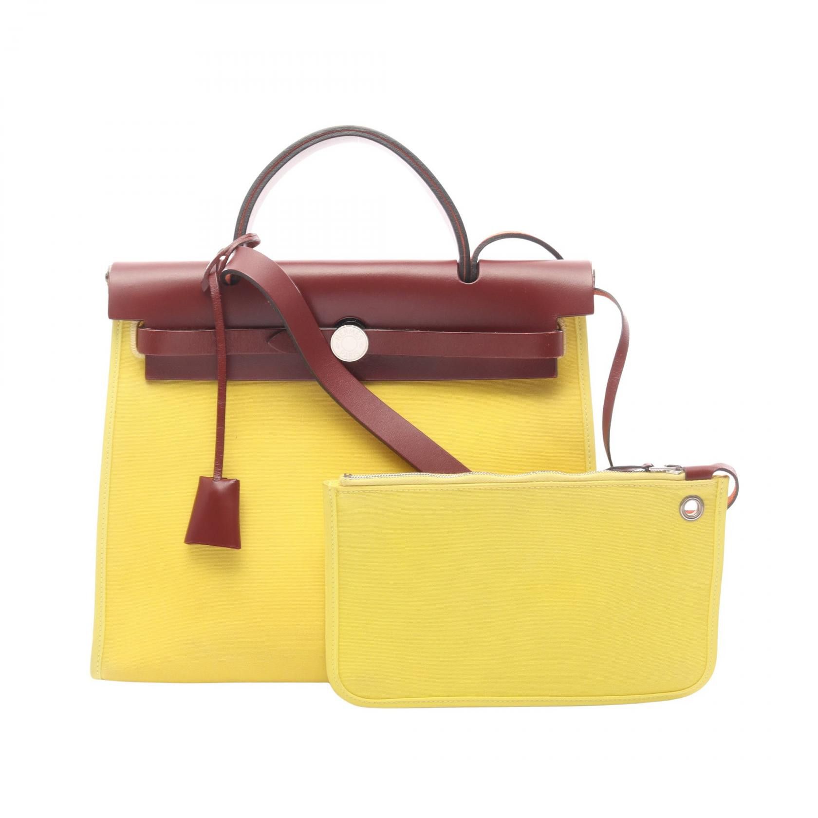 Hermes Hermes Hermes Herbag Zip PM Canvas Leather Handbag Leather Handbag X2016 DUTY FREE for USA Size ONE SIZE - 1 Thumbnail