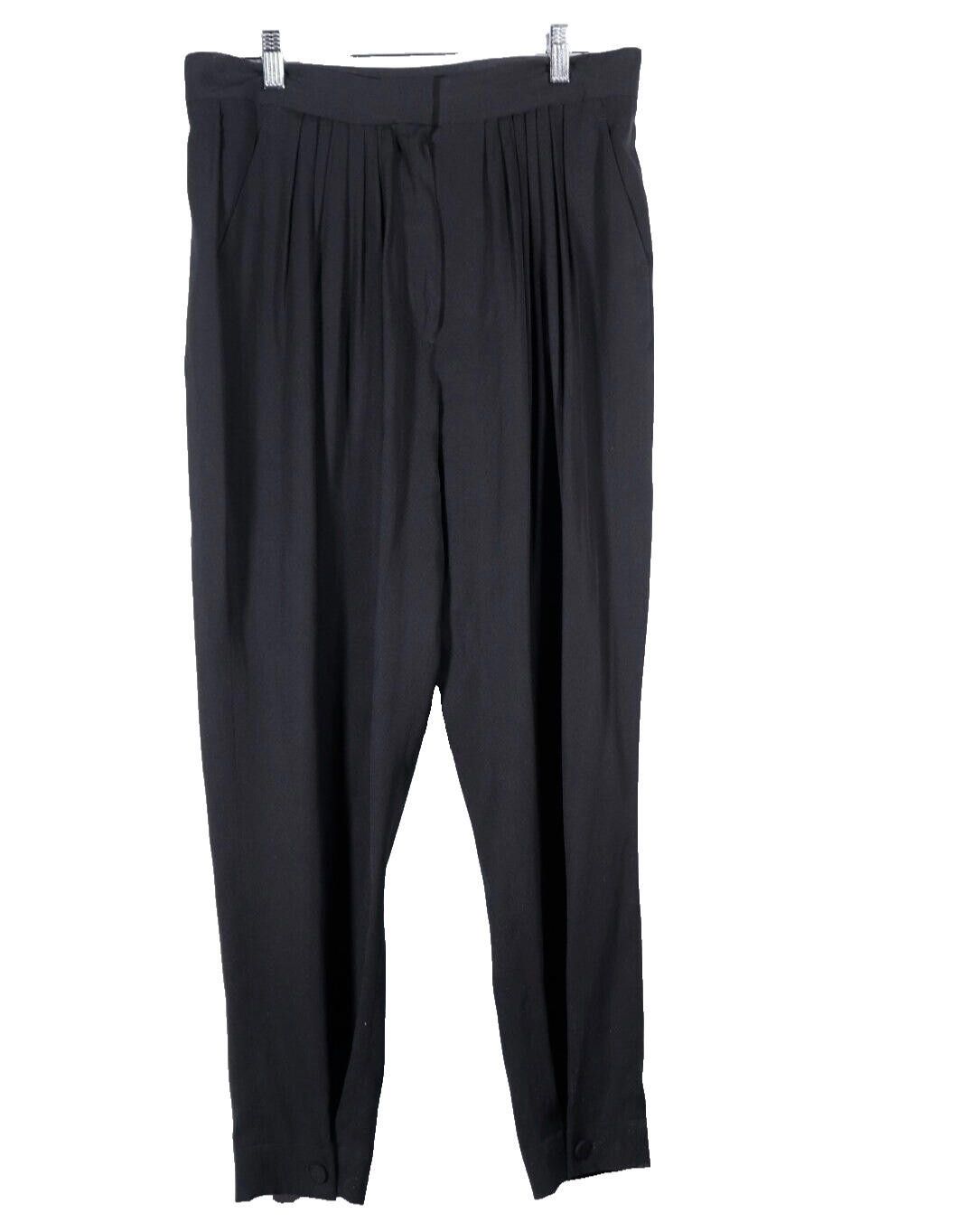 Stella McCartney Stella McCartney US8 Black Pleated Pants Silk Trouser Size 30" / US 8 / IT 44 - 6 Thumbnail