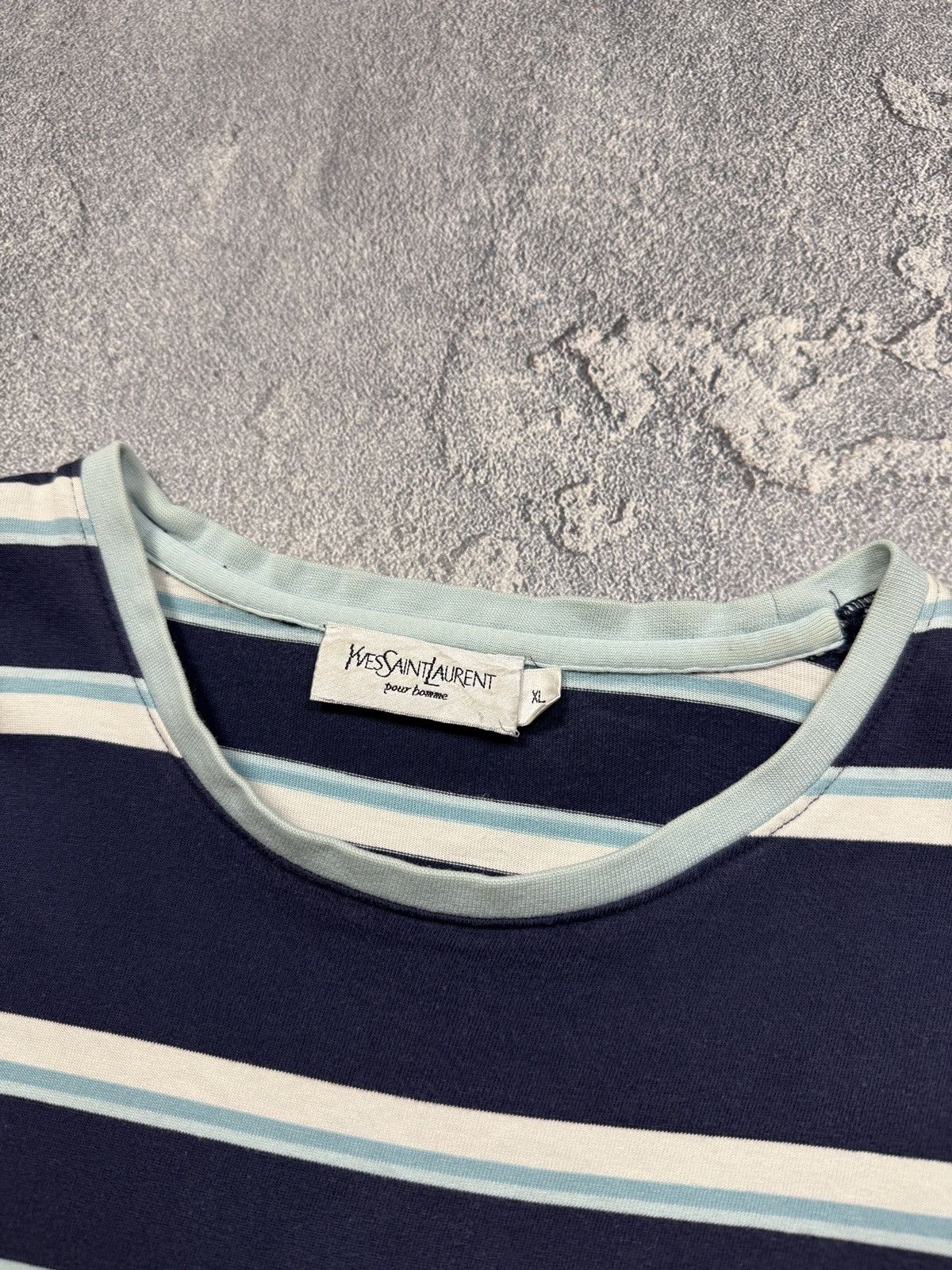 Yves Saint Laurent Vintage Yves Saint Laurent YSL Striped Tee Shirt Size US XL / EU 56 / 4 - 6 Thumbnail