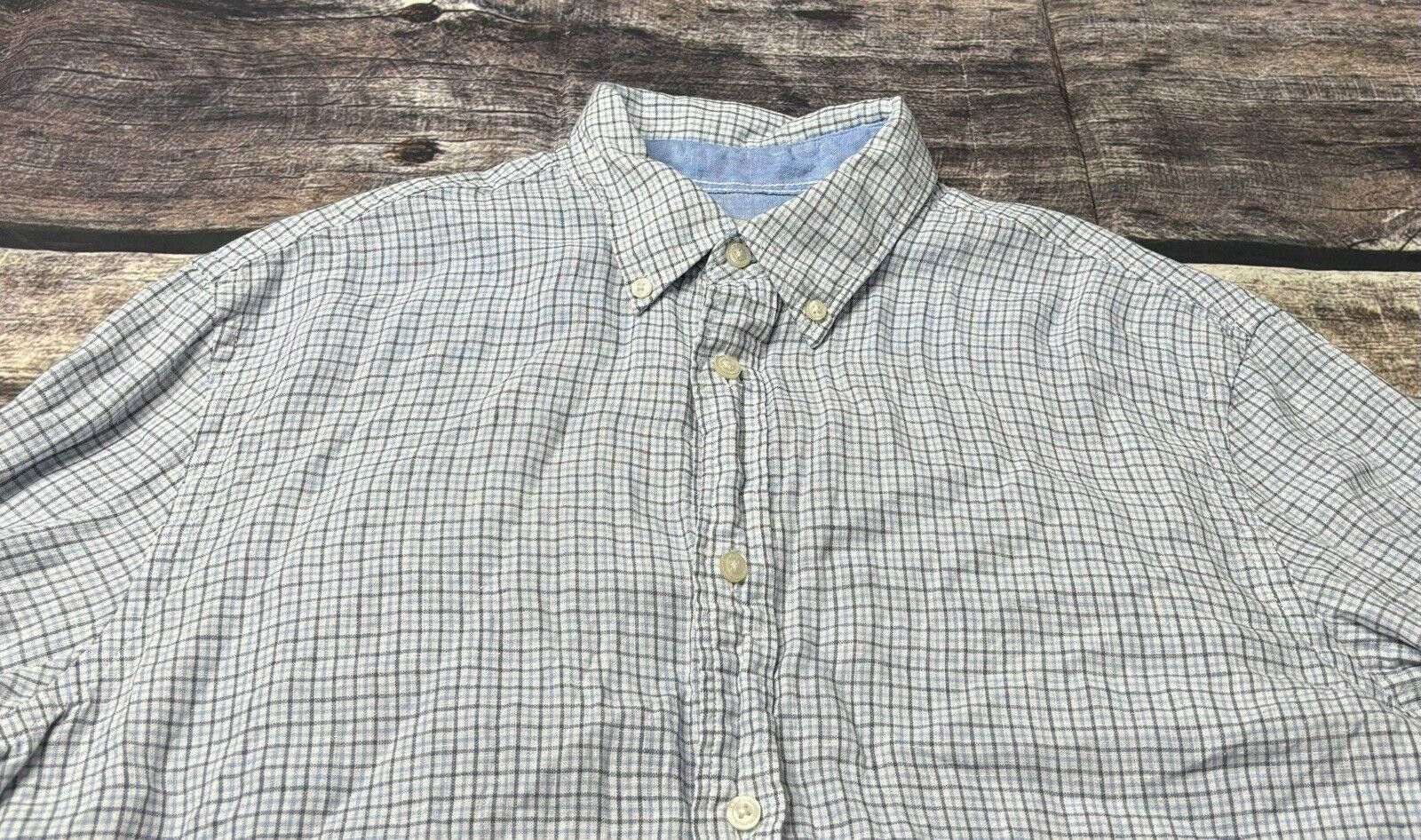 Black Brown 1826 Black Brown 1826 Linen Shirt Men's Large Plaid Blue Size US L / EU 52-54 / 3 - 5 Thumbnail