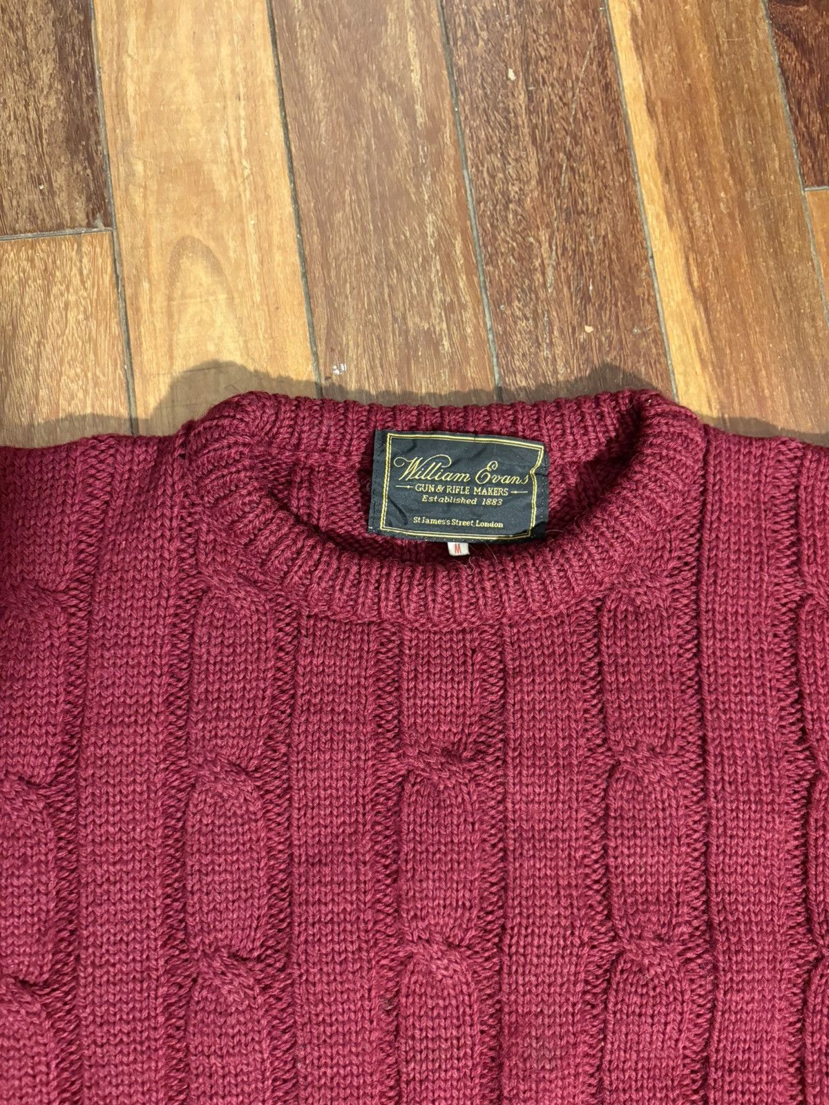 Vintage Red Cable Knit Sweater Size US M / EU 48-50 / 2 - 2 Thumbnail