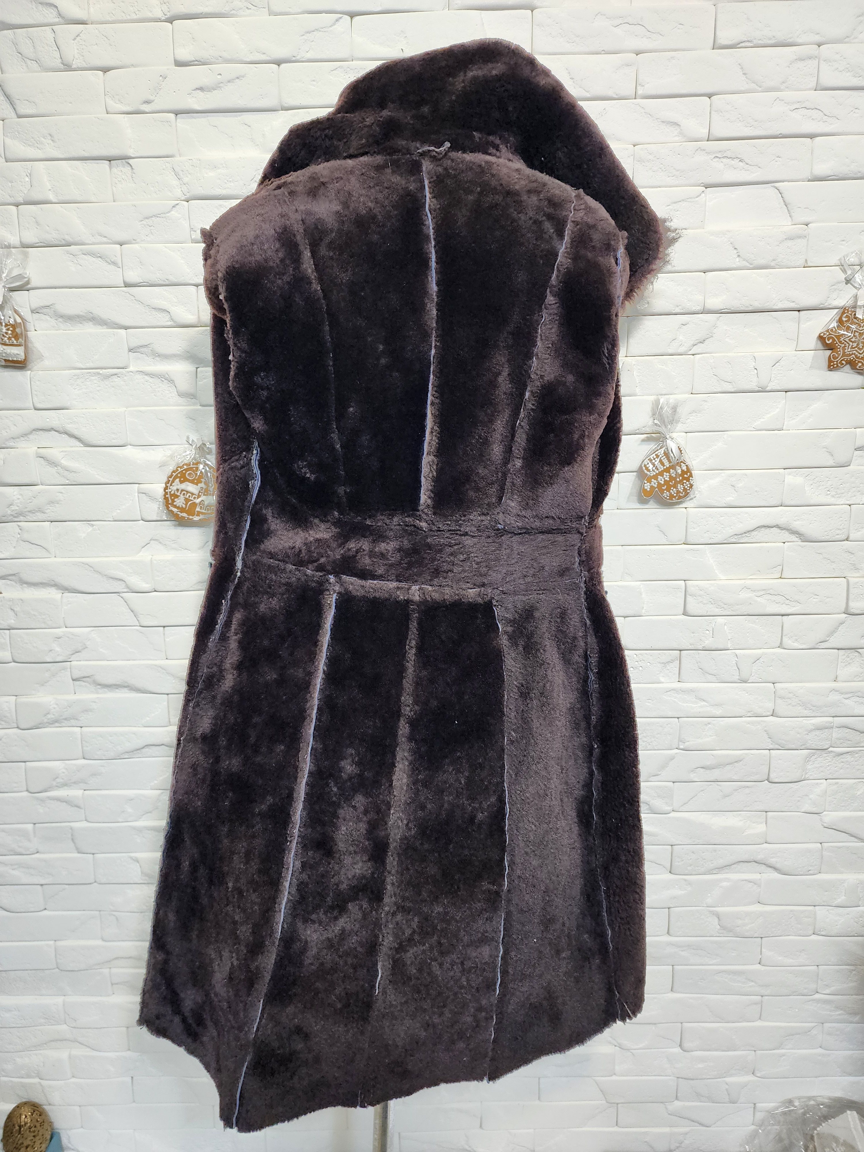 Furla Blue Sheepskin Coat: Genuine Fur Hood, Metal Zipper Size M / US 6-8 / IT 42-44 - 7 Thumbnail