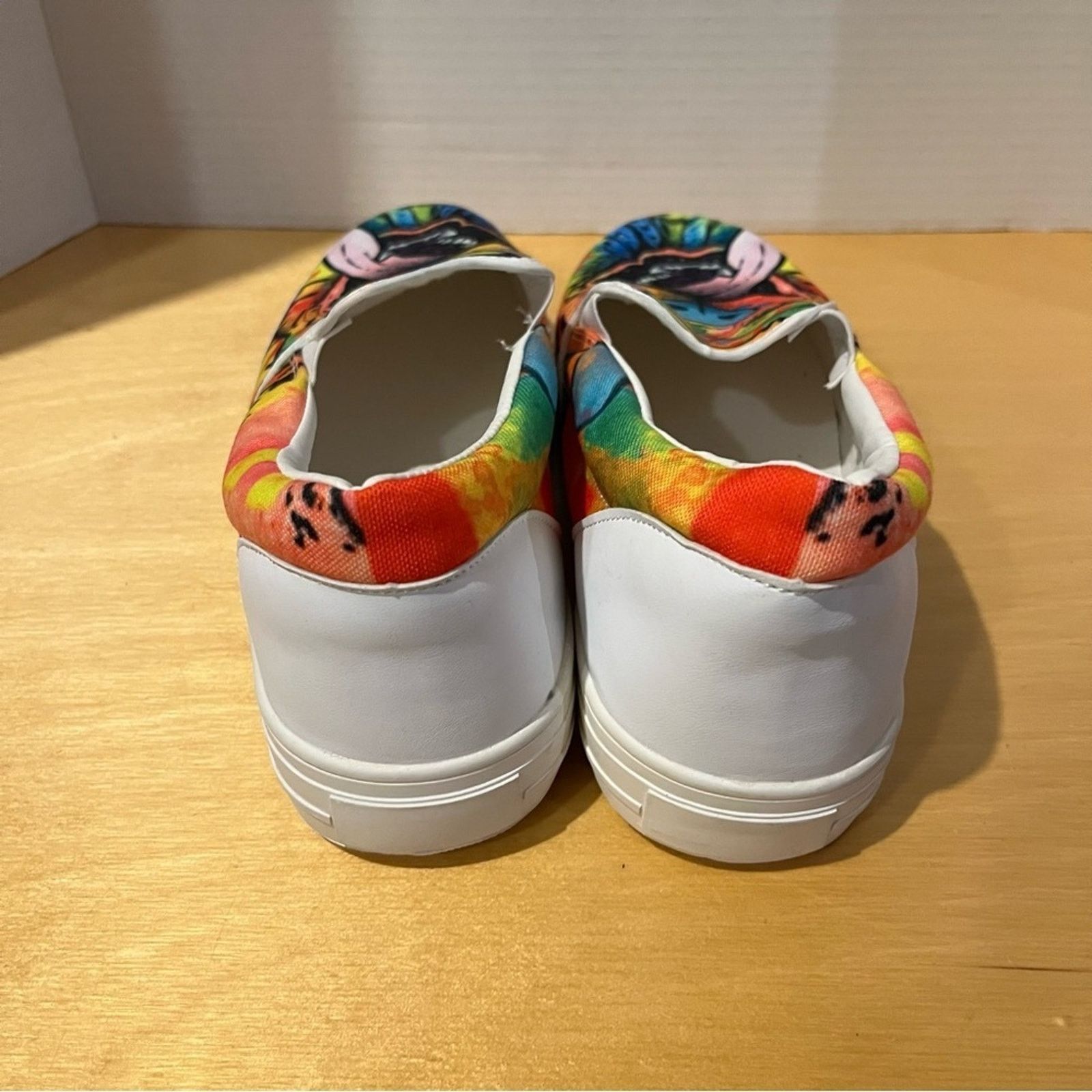 Other Colorful Dog Face Shoes Womens 9 Rainbow Hippie Boho Slip On Size US 9 / IT 39 - 4 Thumbnail