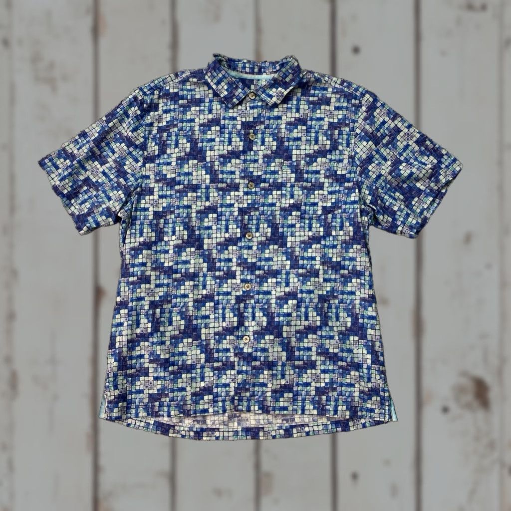 Tommy Bahama Tommy Bahama Shirt Mens XL Blue Button-Up Silk Blend Short Sleeve Shirt Size US XL / EU 56 / 4 - 1 Thumbnail