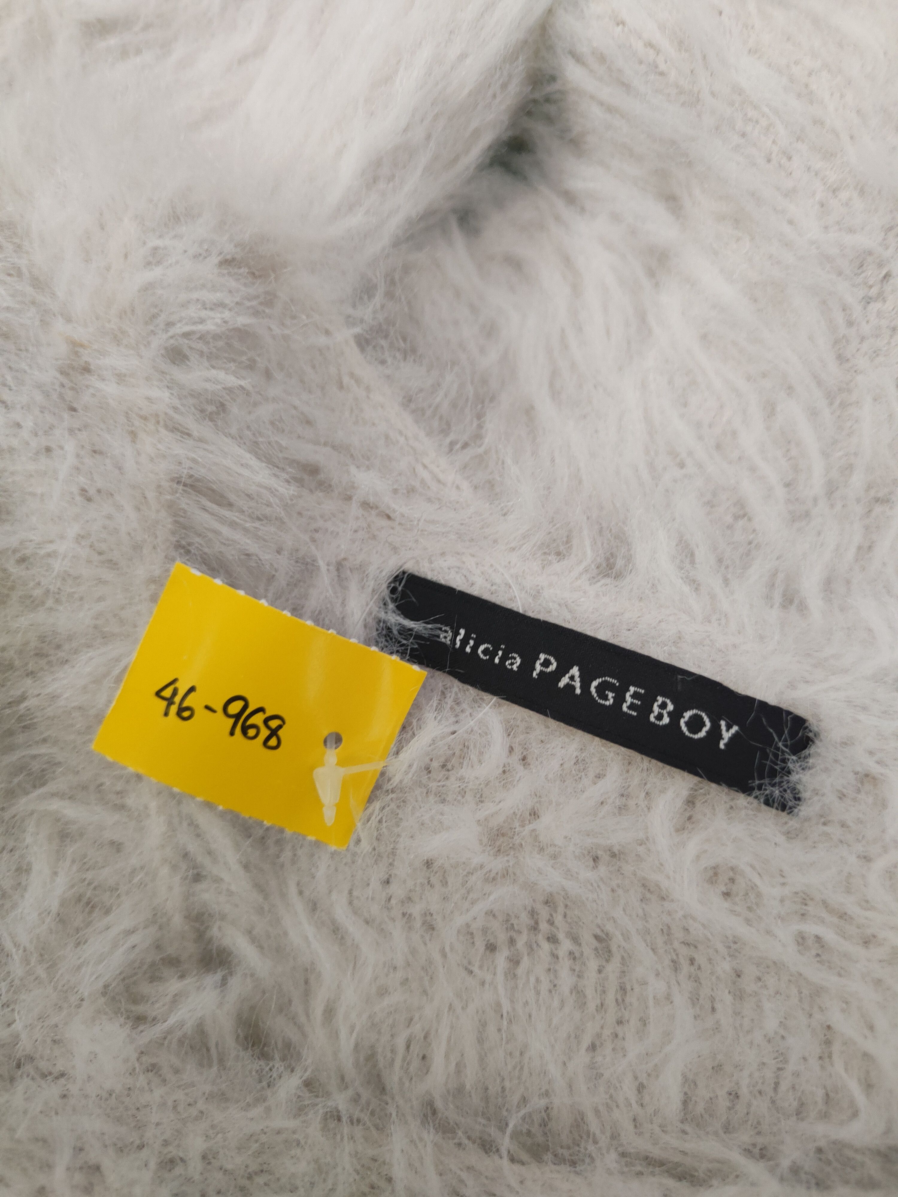 Japanese Brand DL Alicia Pageboy Gray Fur Mohair Knitwear #46-968 Size L / US 10 / IT 46 - 13 Thumbnail