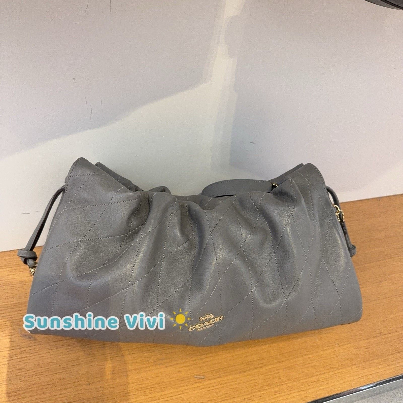 Coach NWT Coach Faye Large Shoulder Bag Quilting Gold/Slate CCZ58 Size ONE SIZE - 1 Thumbnail