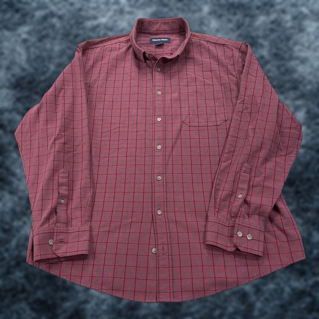 Mizzen+Main Mizzen+Main Shirt Mens 2XL XXL Maroon Purple Check Leeward Stretch Classic Button-Up Casual Business Size US XXL / EU 58 / 5 - 1 Thumbnail