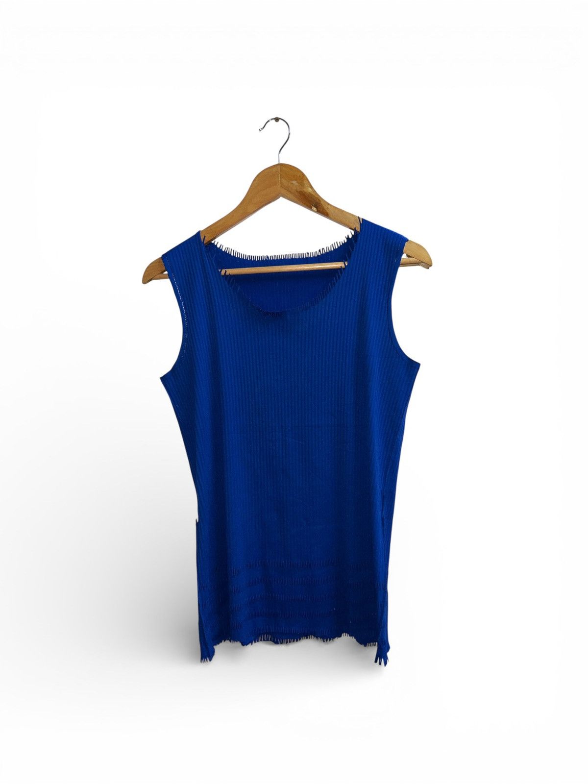 Pleats Please Issey Miyake S/S2020 A-POC Cobalt Blue Sleeveless Top Size M / US 6-8 / IT 42-44 - 4 Thumbnail