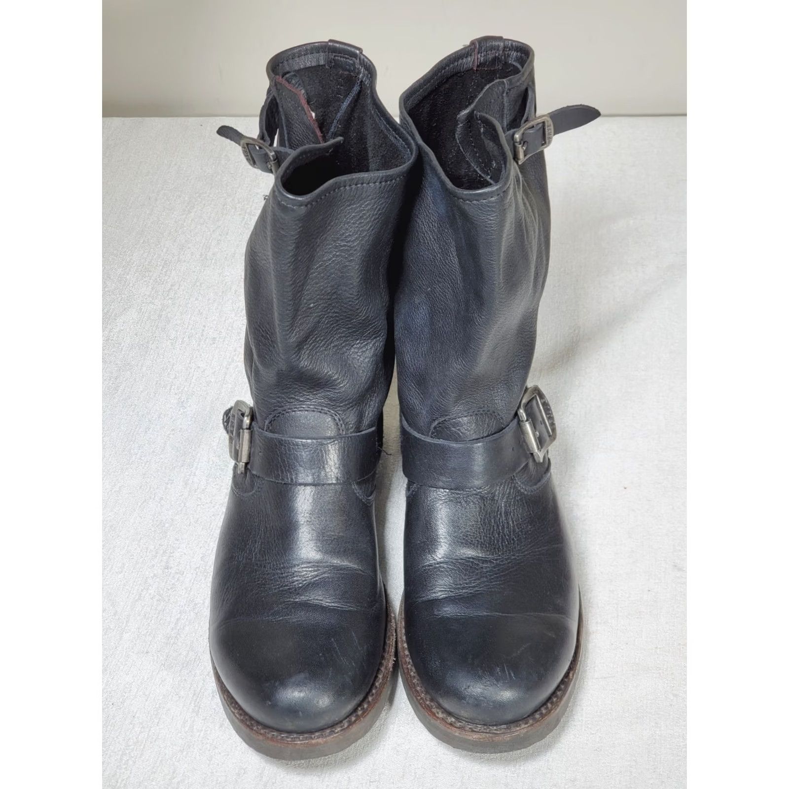 Frye Frye Veronica Short Slouch Boot Women US 7 Black Leather Biker Buckles Size 28" / US 6 / IT 42 - 7 Thumbnail