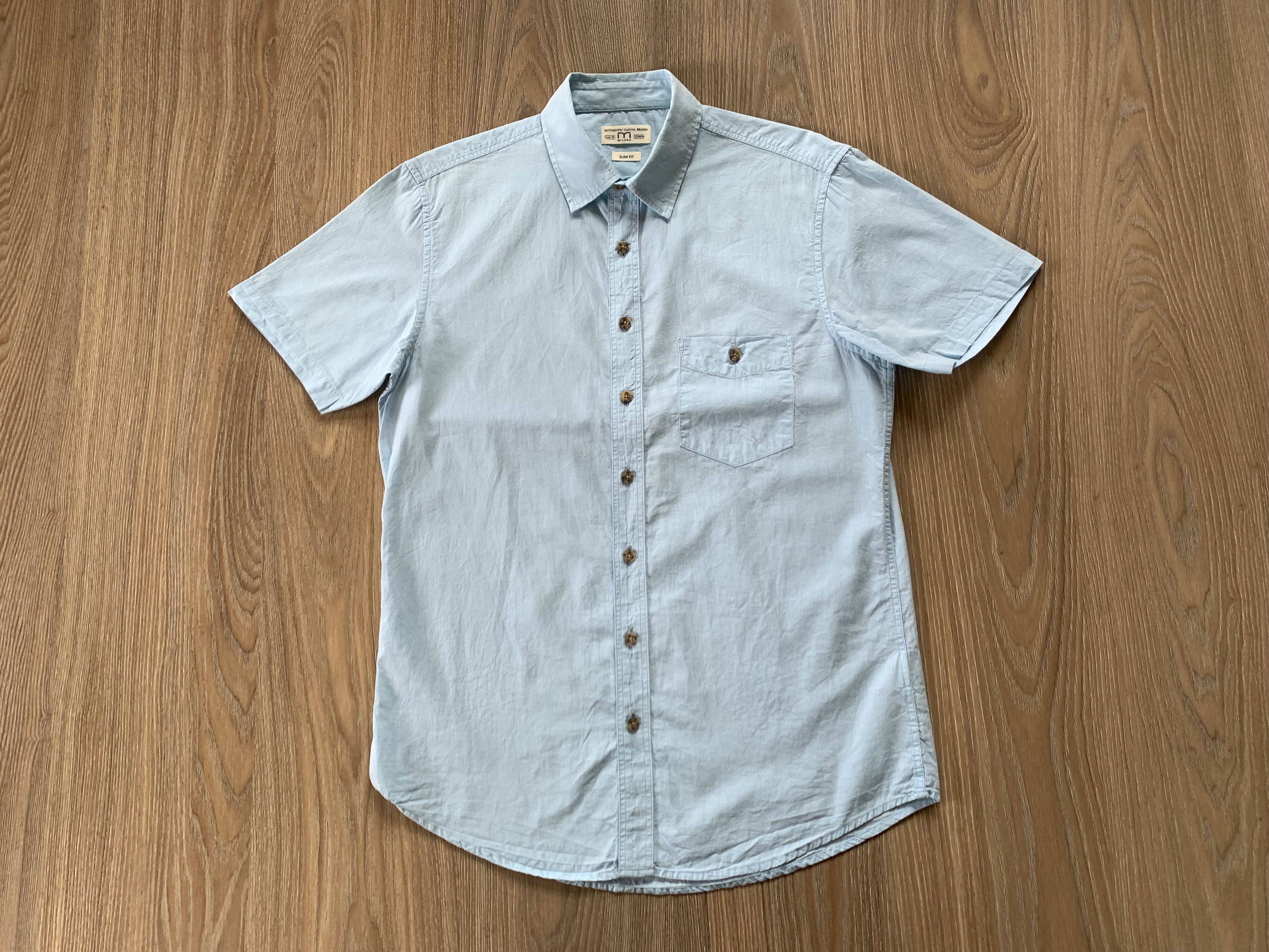 Other Milano Slim Fit Cotton Short Sleeve Basic Shirt Size US M / EU 48-50 / 2 - 2 Thumbnail