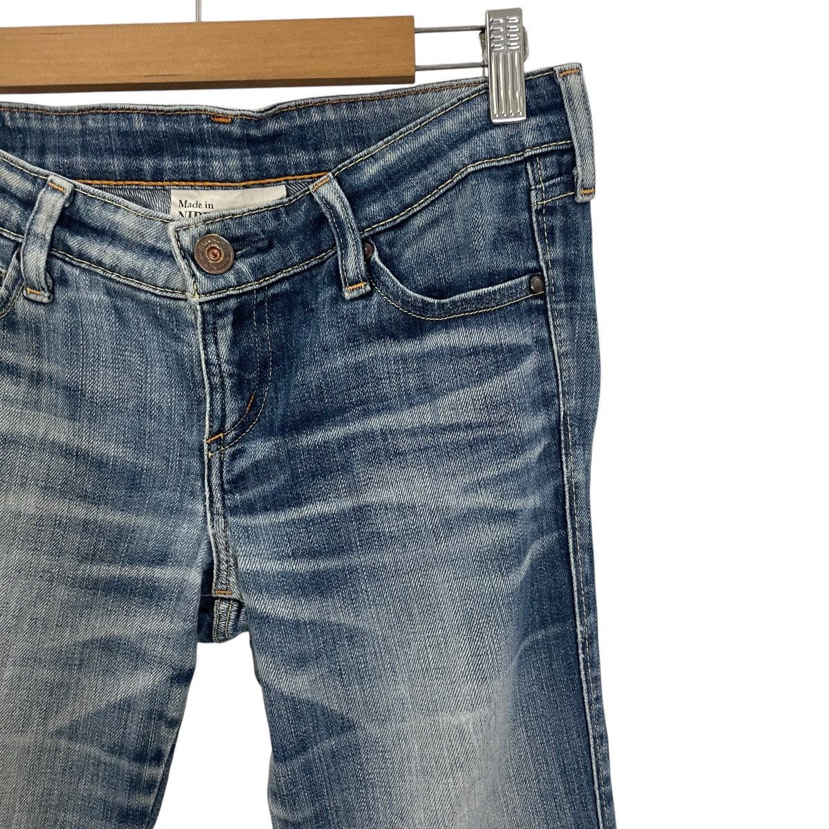 Japanese Brand Vintage Back Number Distressed Flare Denim Jeans Size 29" - 2 Thumbnail