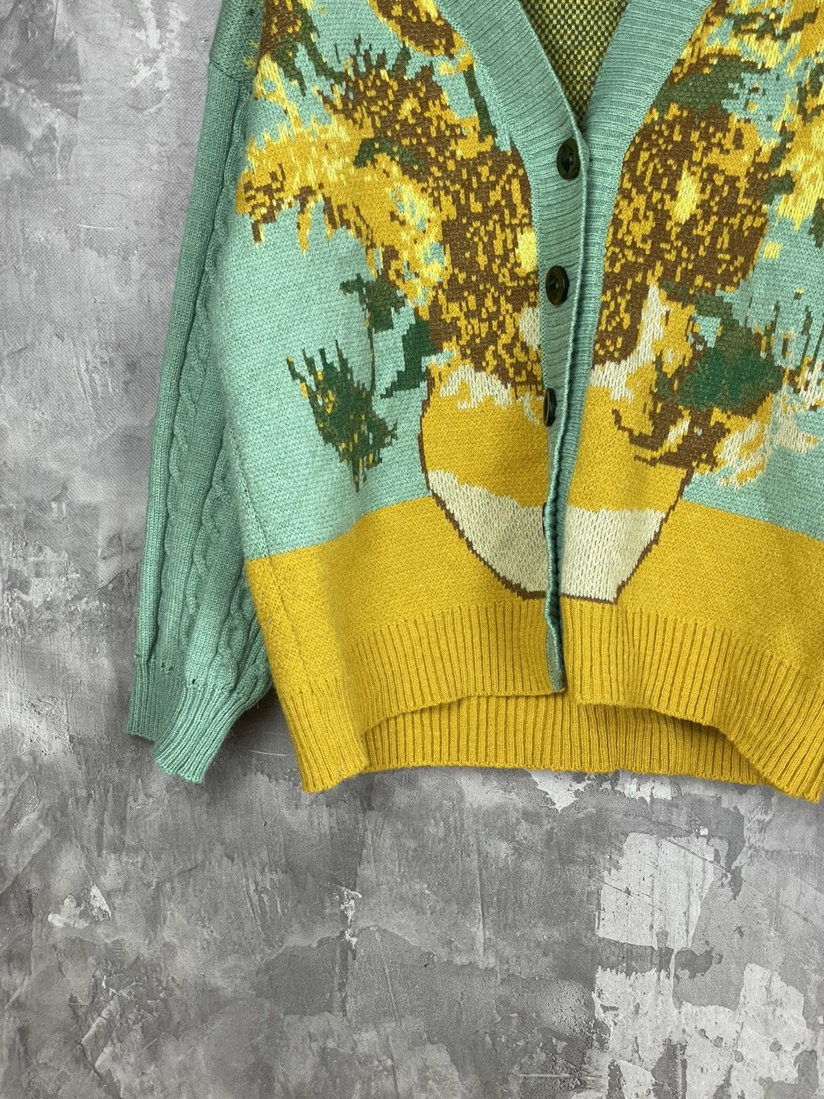Other Avant Garde Oversized Cardigan Sunflower Logo Sweater Size L / US 10 / IT 46 - 5 Thumbnail