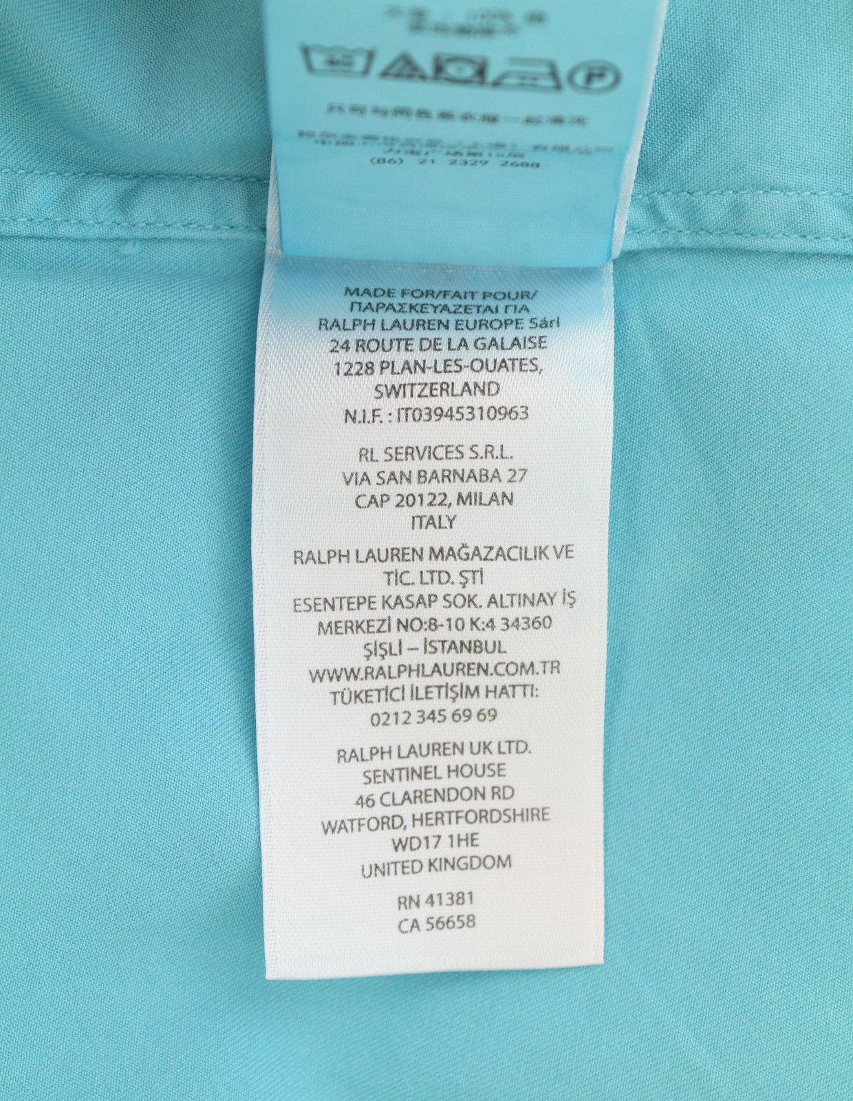 Ralph Lauren 2XL Blue Slim Fit Twill Button-Down Neck 87036 Size US XXL / EU 58 / 5 - 11 Thumbnail