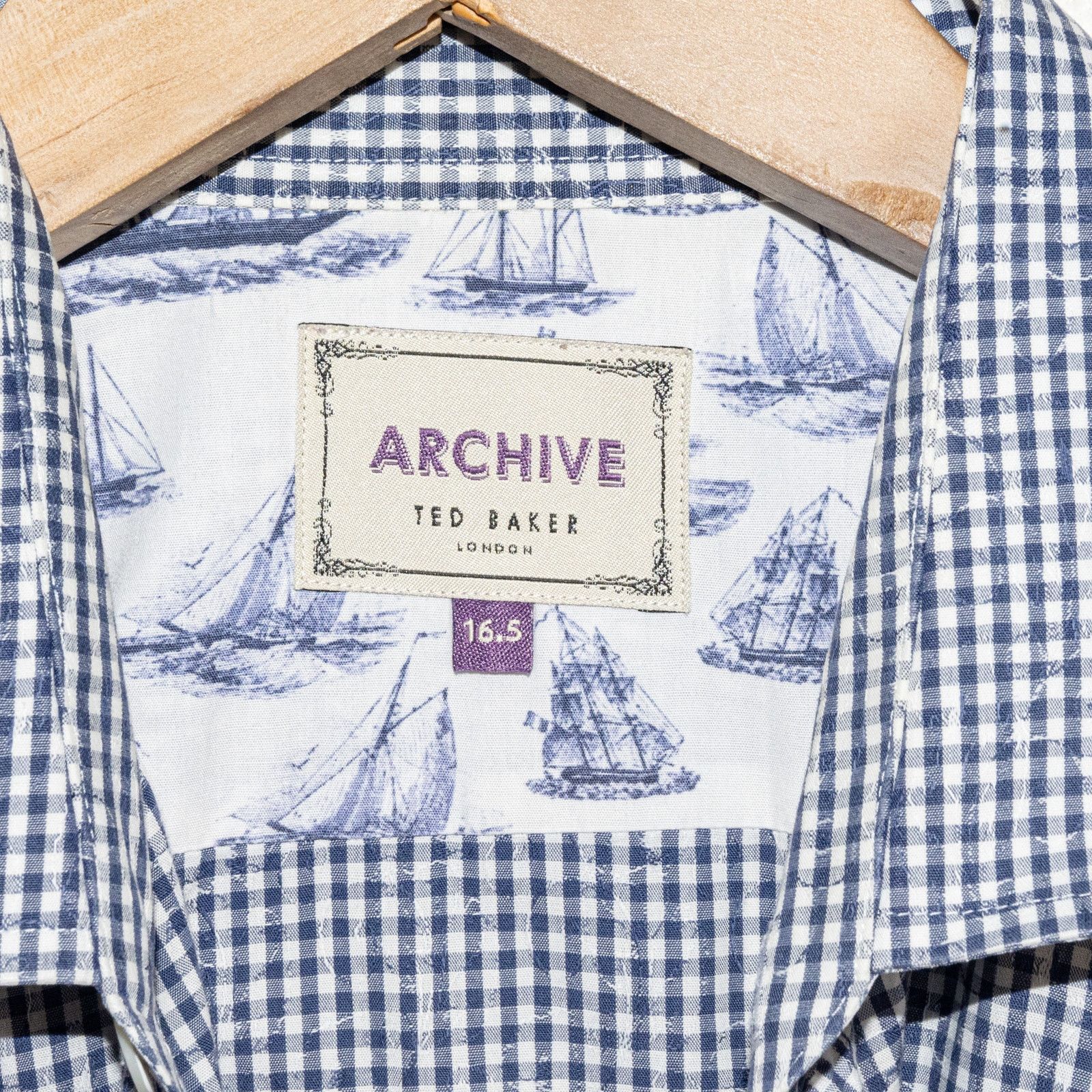 Ted Baker Ted Baker Archive Men's 16 1/2 Button up Shirt blue check Size US L / EU 52-54 / 3 - 5 Thumbnail