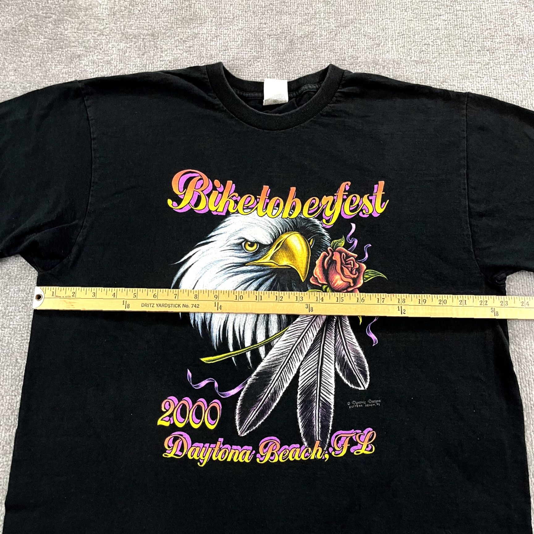 Fruit Of The Loom VINTAGE Fruit of the Loom Heavy Cotton T-Shirt Mens L/XL Black Biker Y2K Daytona Beach Moto Graphic Print Size US XL / EU 56 / 4 - 7 Thumbnail