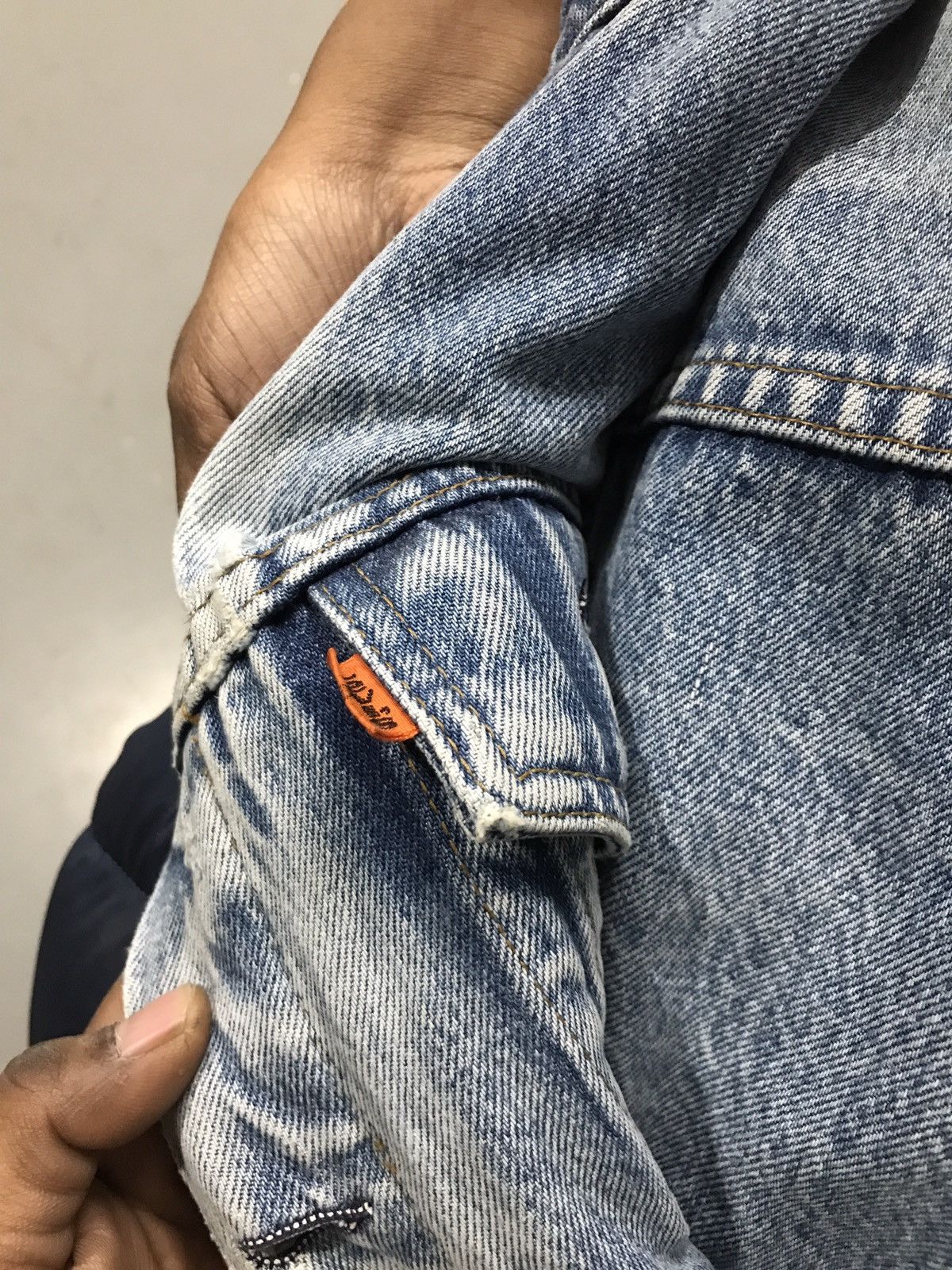 Levi's × The North Face × Vintage Vintage upcycle Levi’s orange x the north face denim puffer Size US XS / EU 42 / 0 - 10 Thumbnail