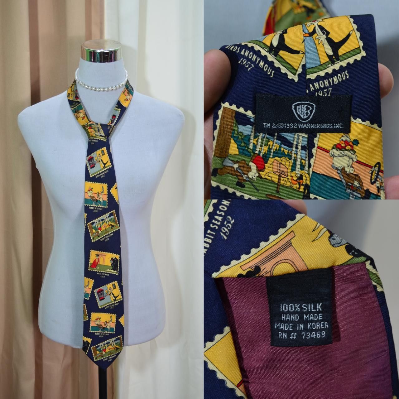 Vintage Vintage Warner Bros. Inc. Looney Tunes 1992 Necktie Size ONE SIZE - 1 Thumbnail