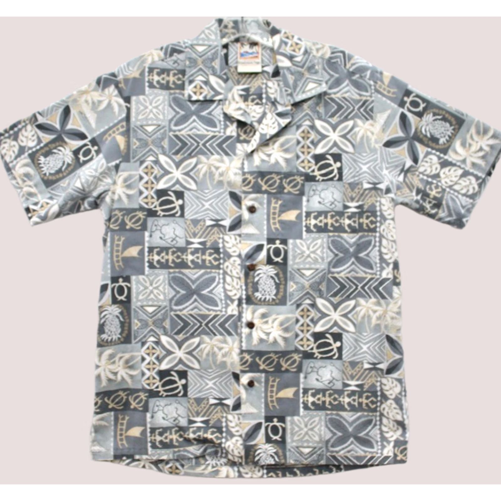 Vintage Hawaiian Togs Shirt Mens M Gray Short Sleeve Floral Tribal Vacation Party Vintage Shirt Size US M / EU 48-50 / 2 - 1 Thumbnail