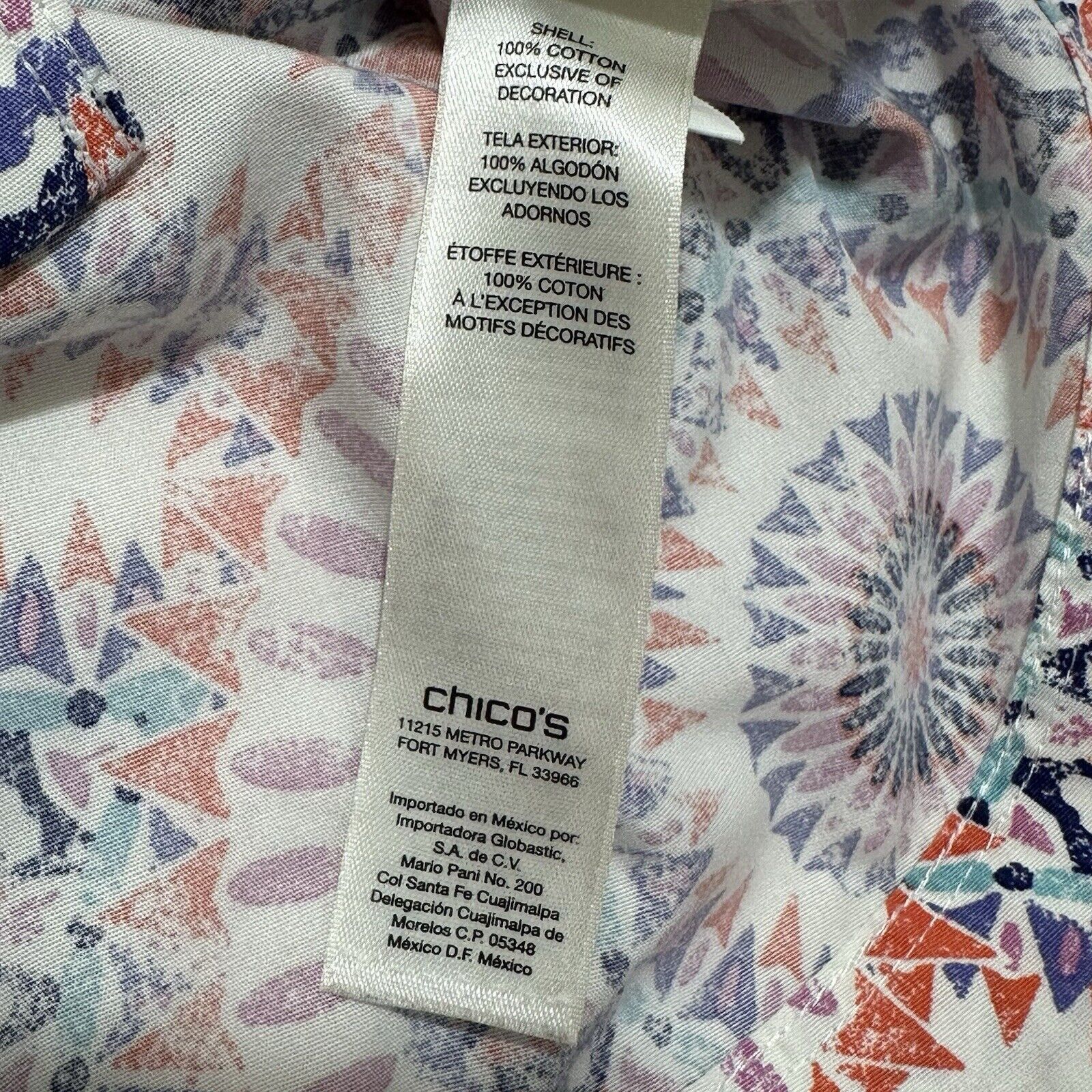 Chicos Chico's Large No Iron Effortless Sunburst Button-Down Shirt Size L / US 10 / IT 46 - 4 Thumbnail