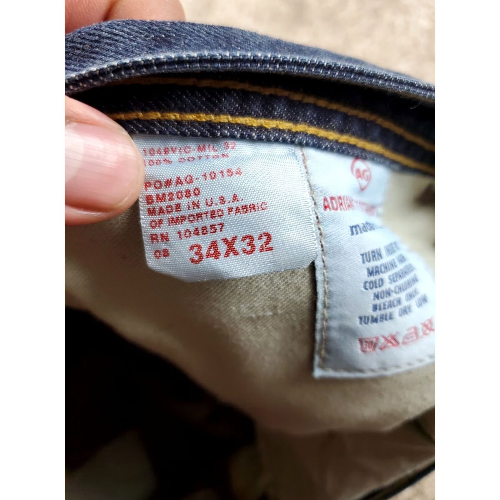 Vintage AG Adriano Goldschmied The Protégé Jeans 34x29 Meas. Mens Blue Straight Leg Size US 34 / EU 50 - 7 Thumbnail