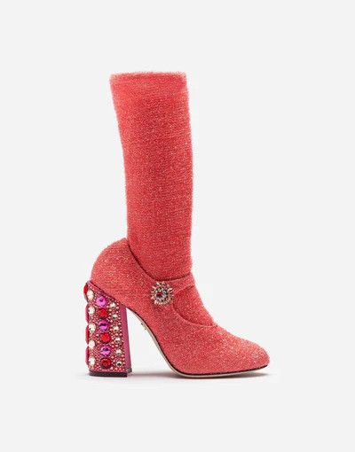 o1y0925 Square Heel Boots in Coral