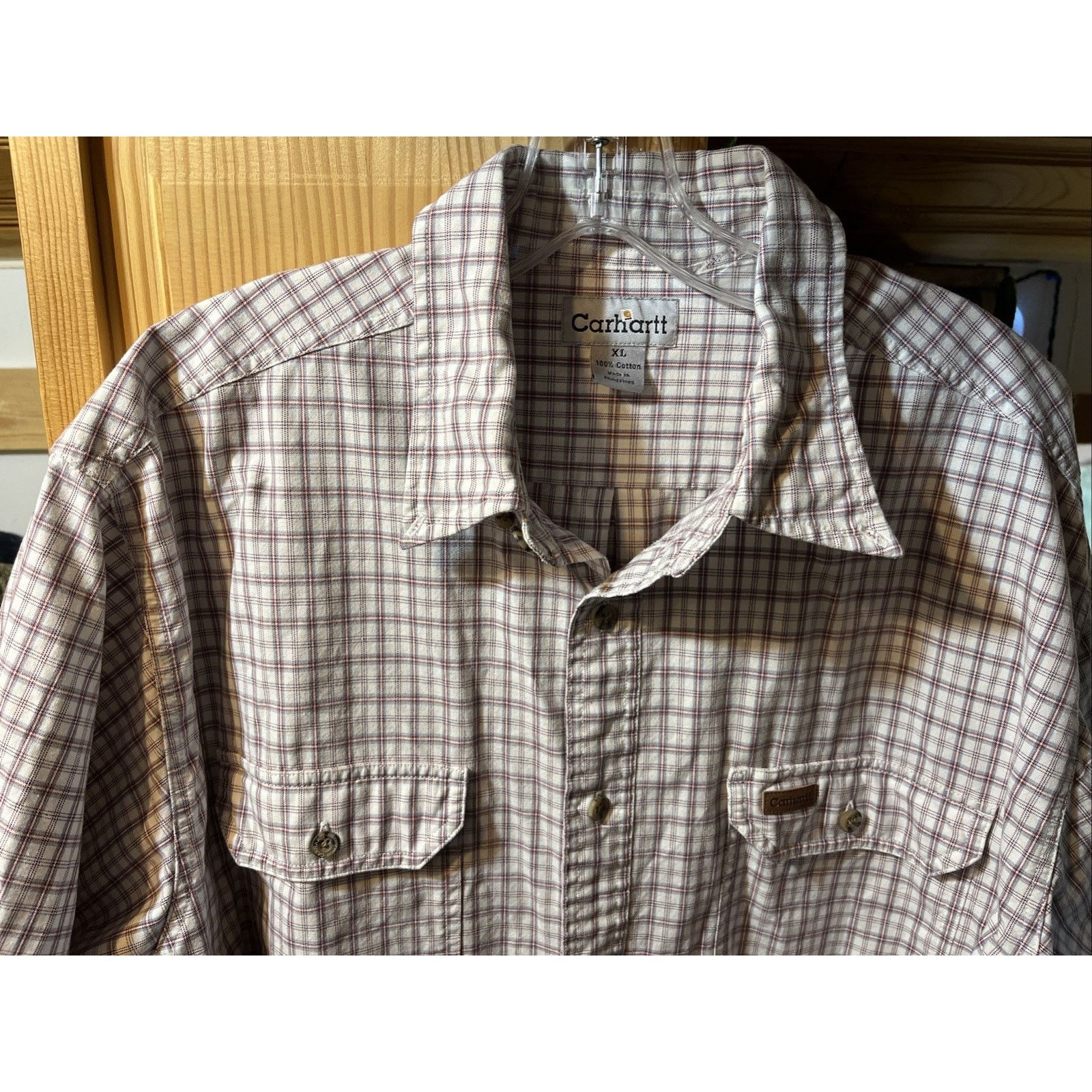 Carhartt Carhartt Shirt Men’s XL White Checkered Plaid SS Button Up Size US XL / EU 56 / 4 - 4 Thumbnail